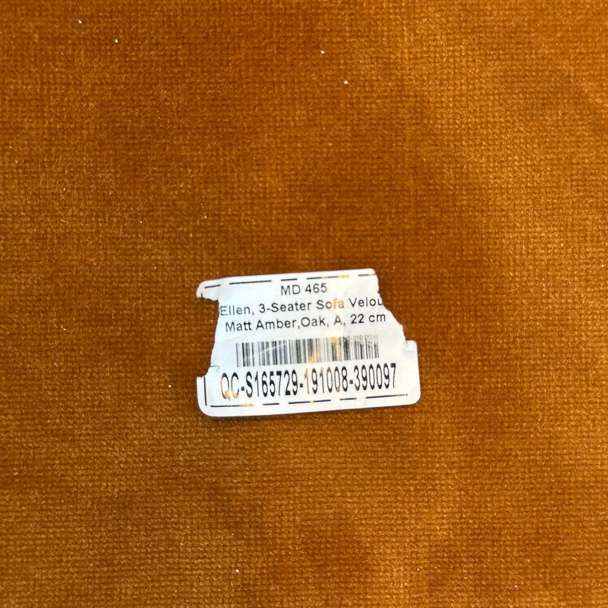 3-seter sofa fra SOFACOMPANY, oransje velour - Image 5
