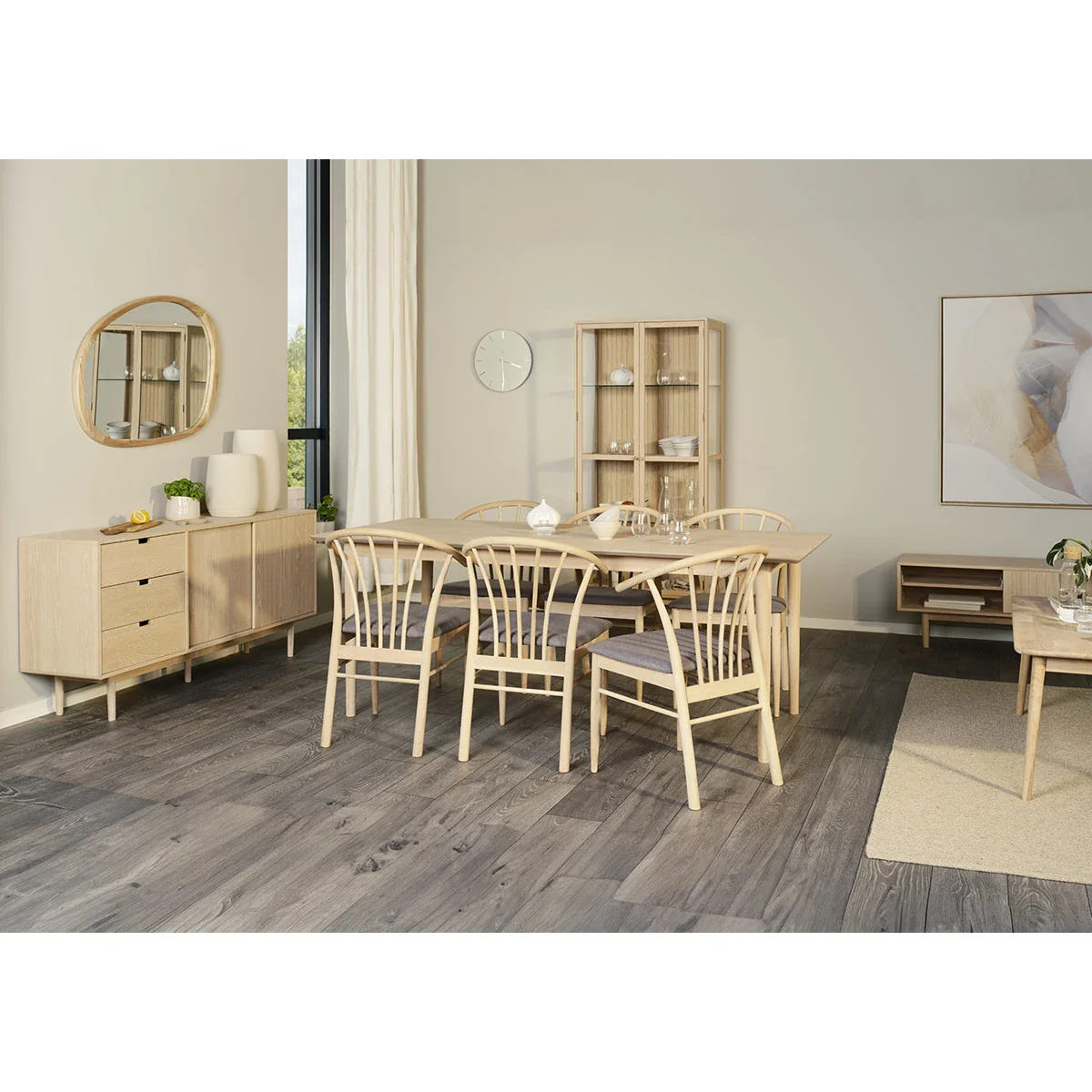 Amager spisebord fra A-møbler, 200x90 cm, hvitoljet eik finèr - Image 3