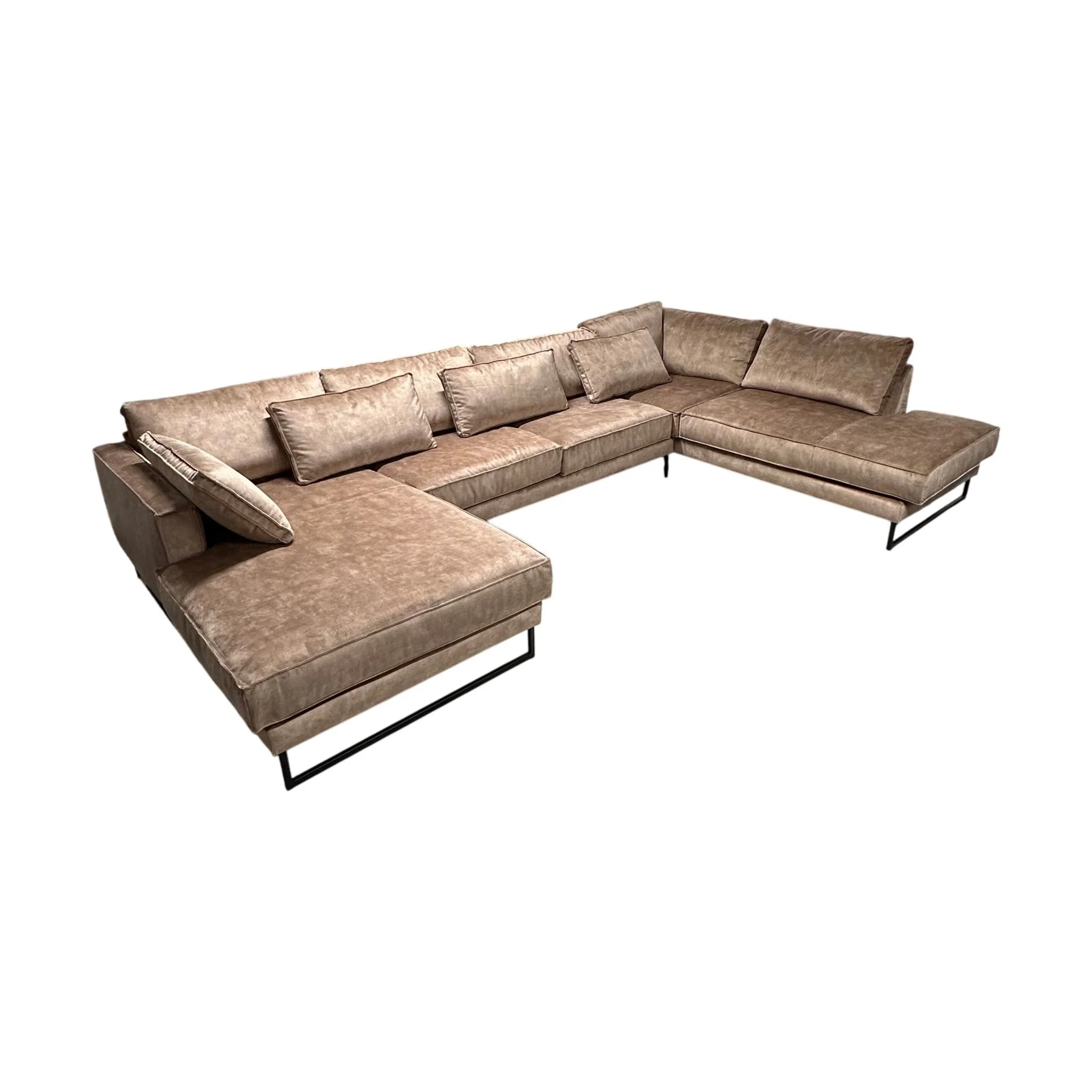 Ashford U-sofa fra A-Møbler, bronsje velour - Image 2