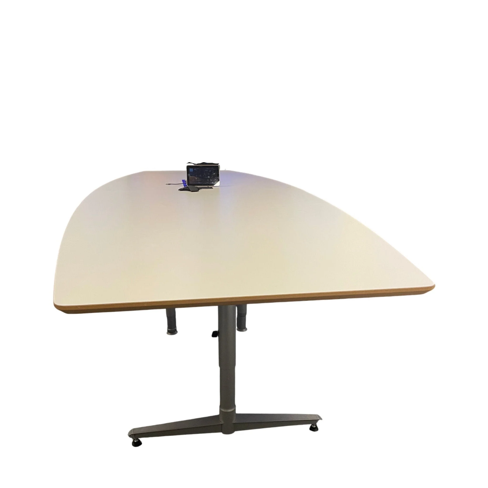 Båtformet møtebord, hvit laminat, 360x120 cm - Image 4