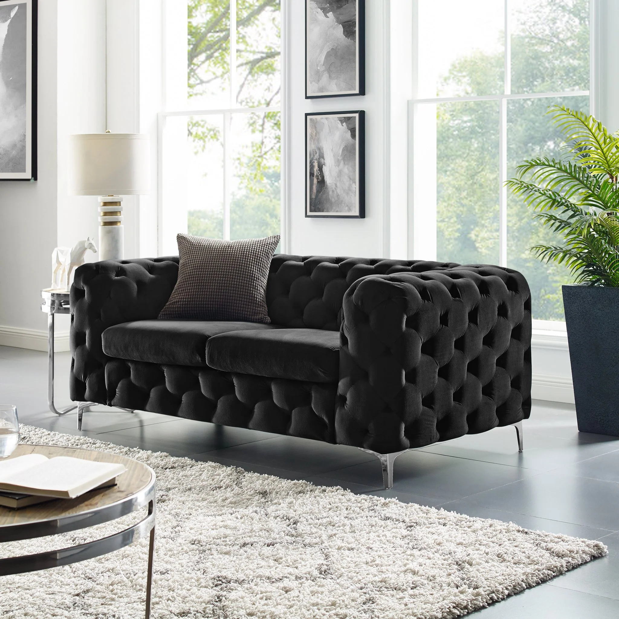 Bella 2-seter sofa fra A-Møbler, velour - Image 2