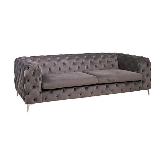 Bella 3-seter sofa fra A-Møbler, mørk grå velour - Image 2