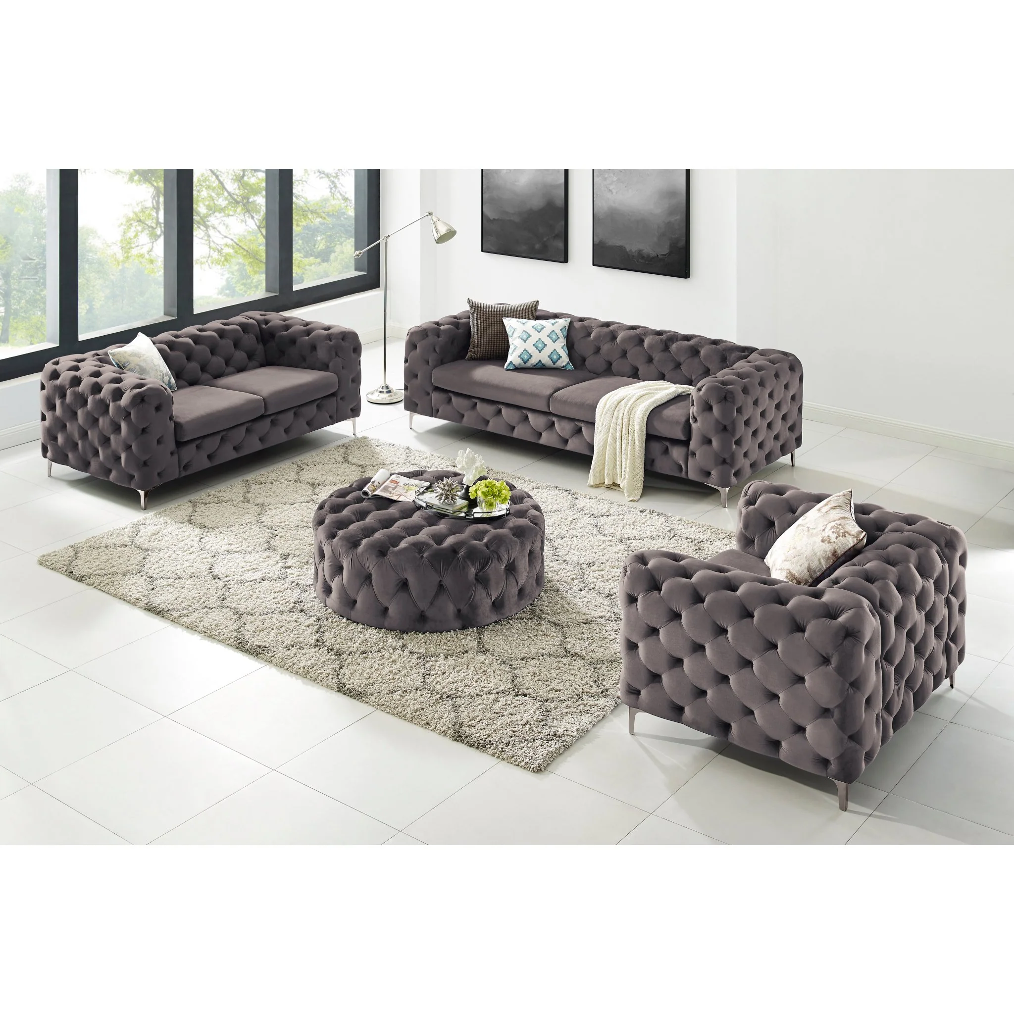 Bella 3-seter sofa fra A-Møbler, velour - Image 3