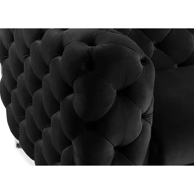 Bella stol, Sort velour, Krom ben - Image 2