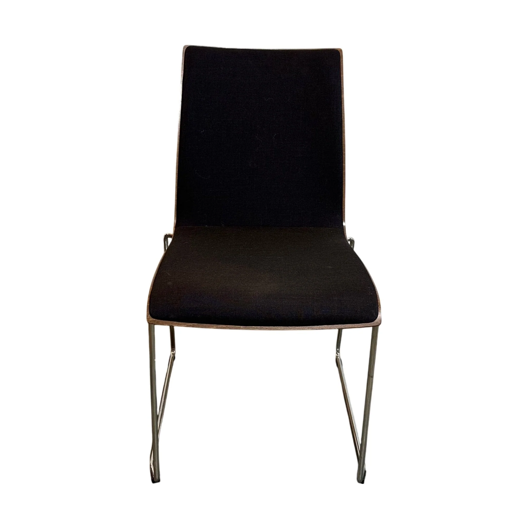 Brunner møtestol med tre rygg, brun