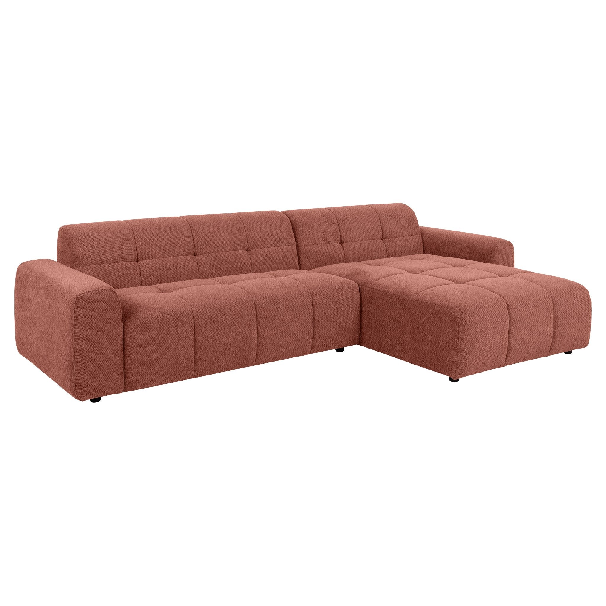 Colombia sofa med sjeselong fra A-Møbler, rød tekstil