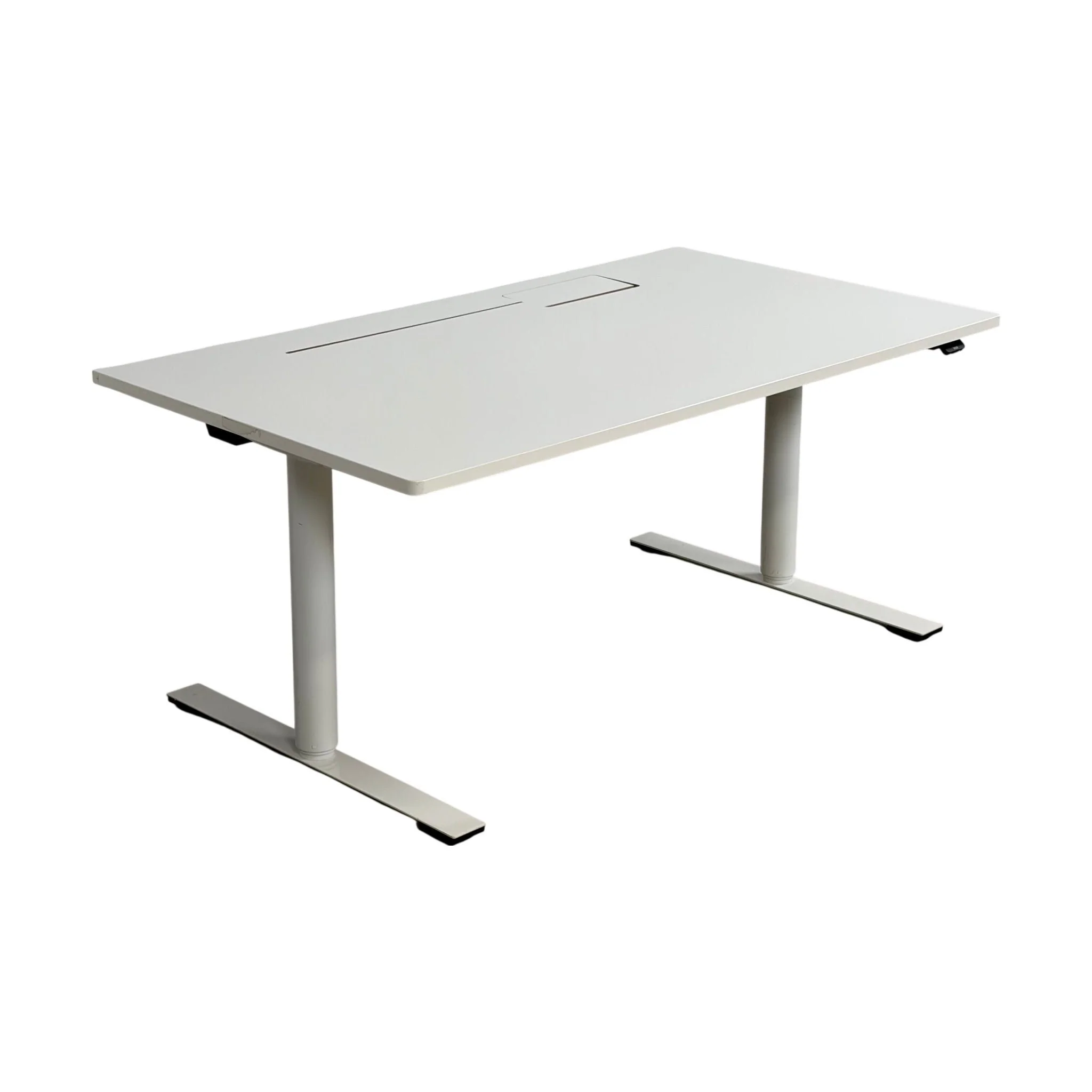 Dencon Delta elektrisk hev/senk skrivebord, hvit, 140x80 cm - Image 3