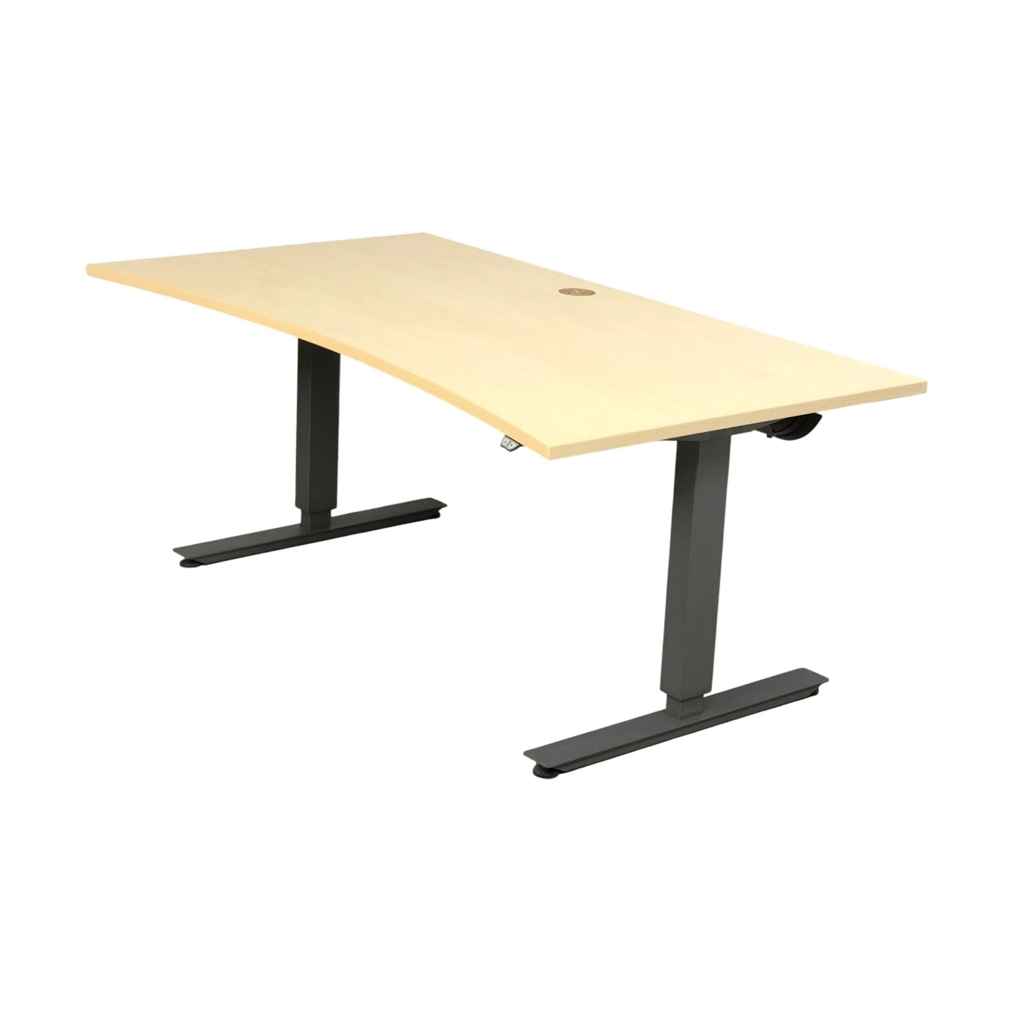 El hev/senk skrivebord med magebue fra EFG, trefarget, 160x90 cm - Image 2