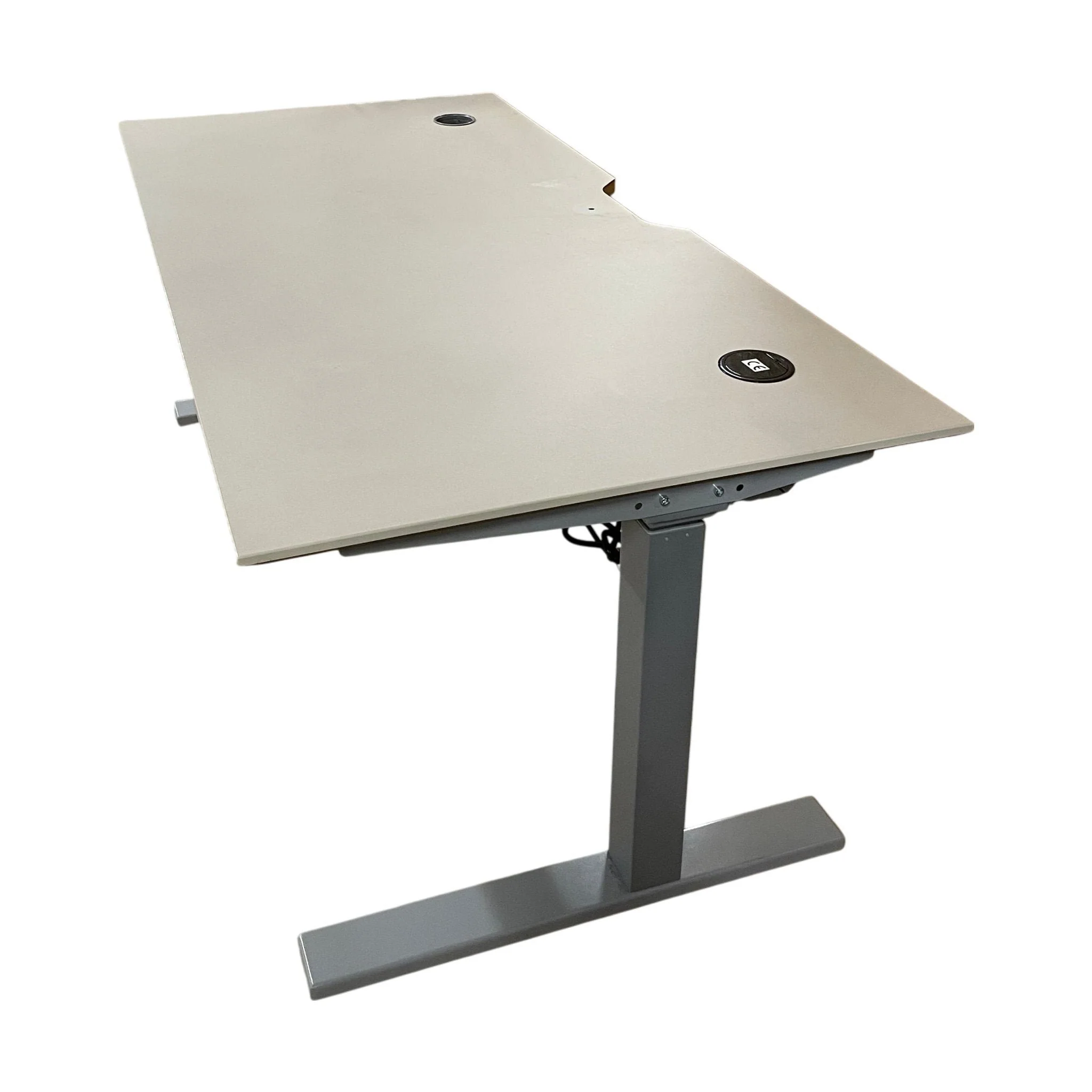 Elektrisk hev/senk skrivebord, beige, 160x80 cm - Image 2