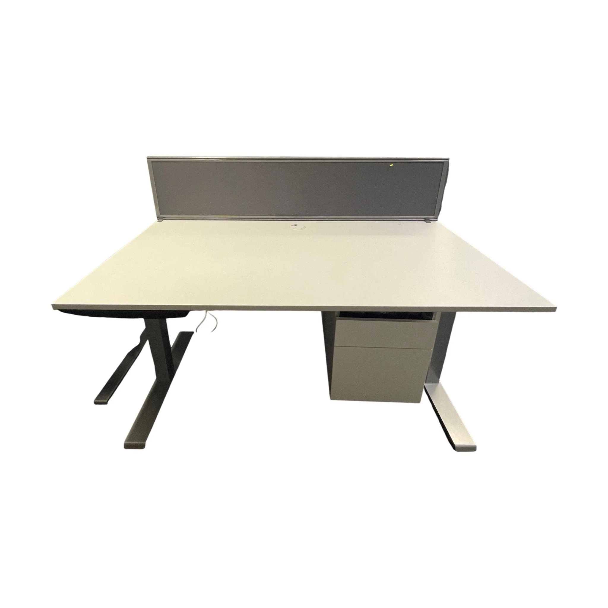 Elektrisk hev/senk skrivebord fra Kinnarps, hvit laminat, 160x80 cm - Image 5