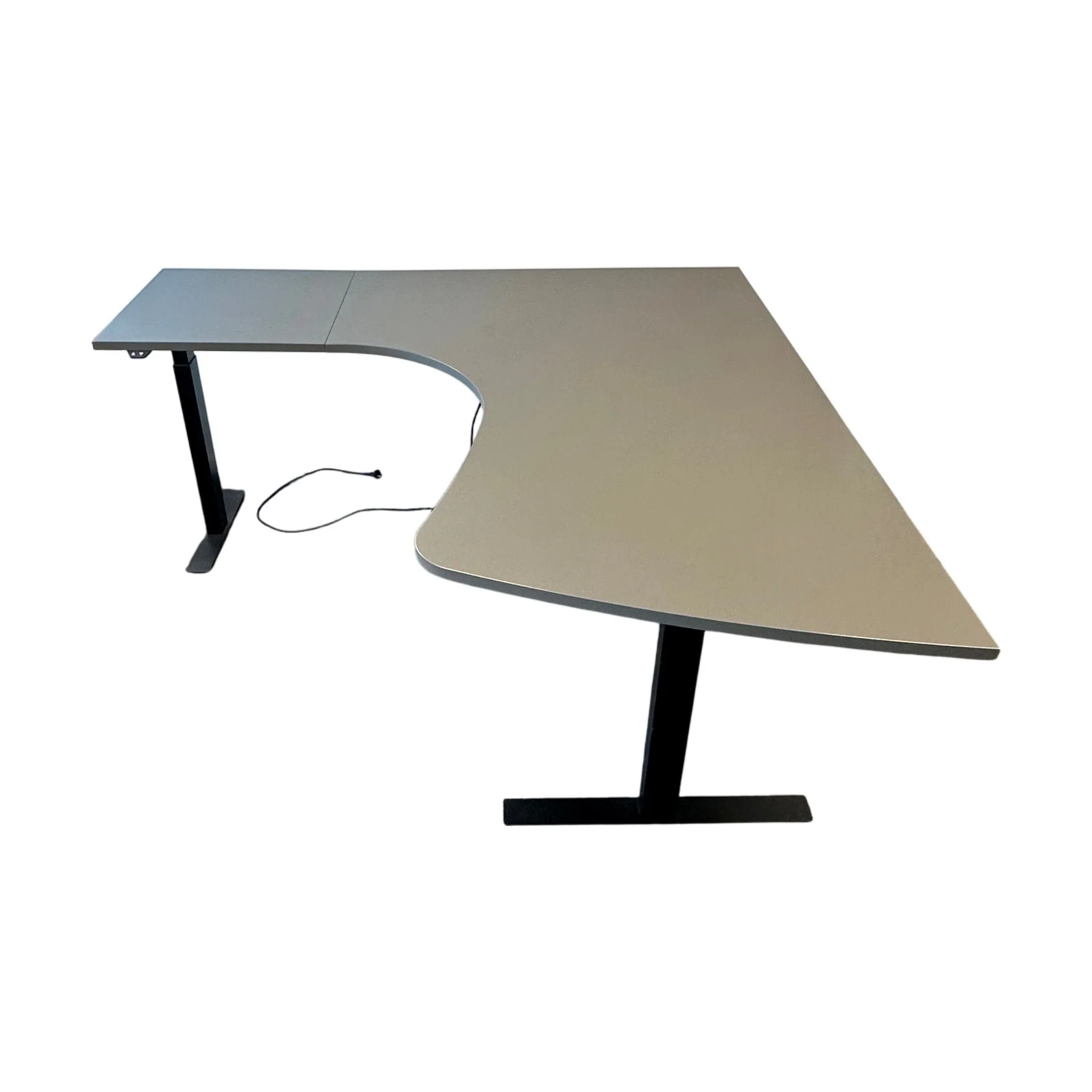 Elektrisk hev/senk skrivebord fra Linak, grÄ, 180x180 cm - Image 2