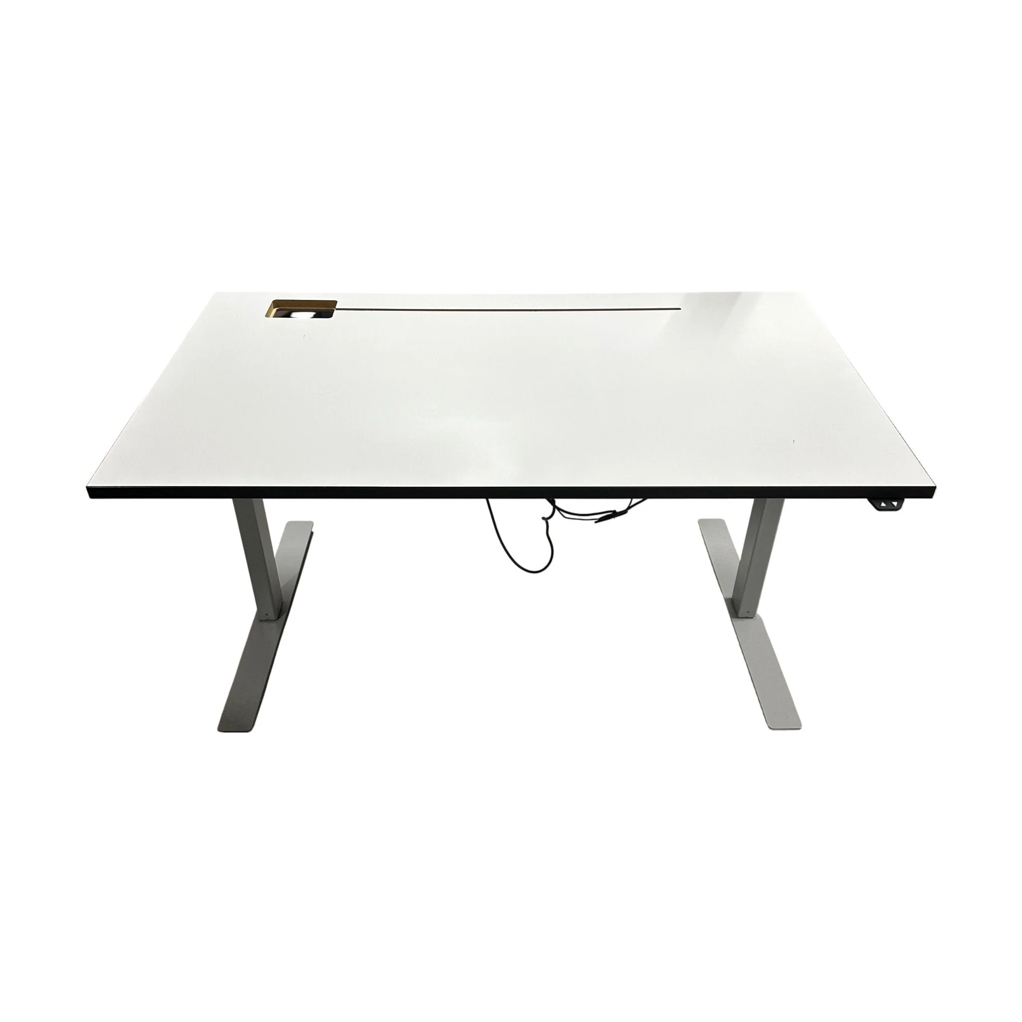 Elektrisk hev/senk skrivebord, hvit, 140x80 cm
