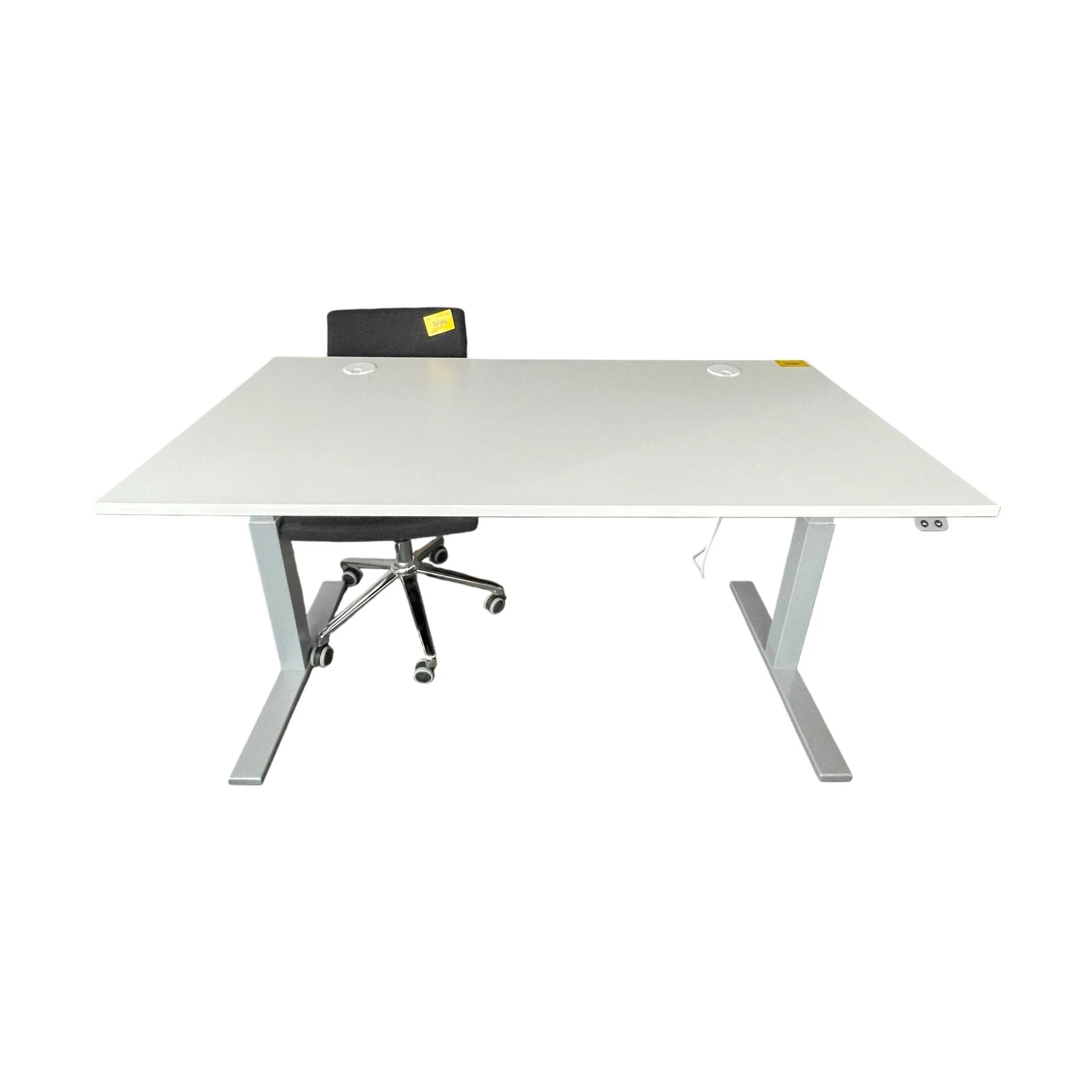 Elektrisk hev/senk skrivebord, hvit laminat, 160x80 cm - Image 2