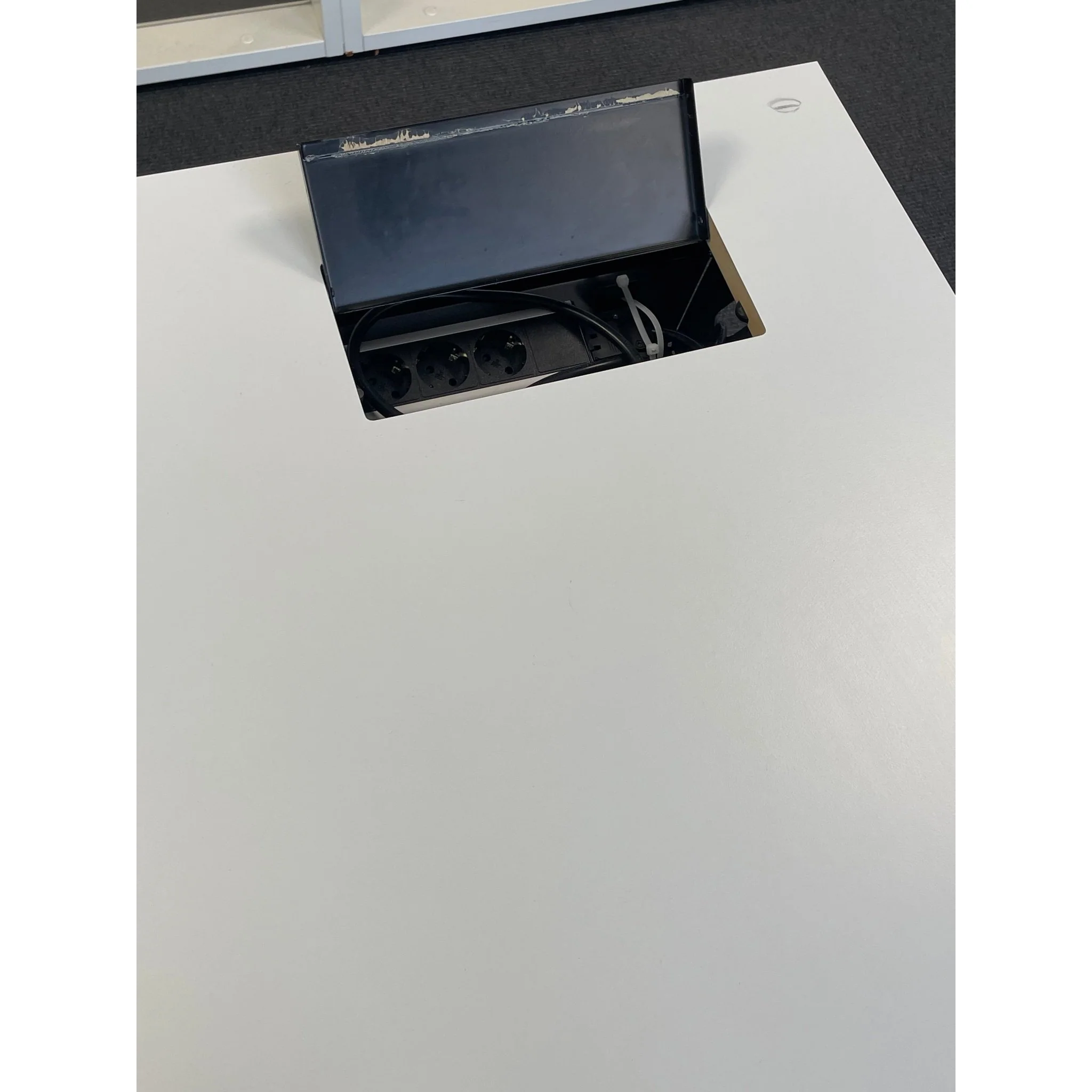 Elektrisk hev/senk skrivebord, sort og hvit, 160x80 cm - Image 4
