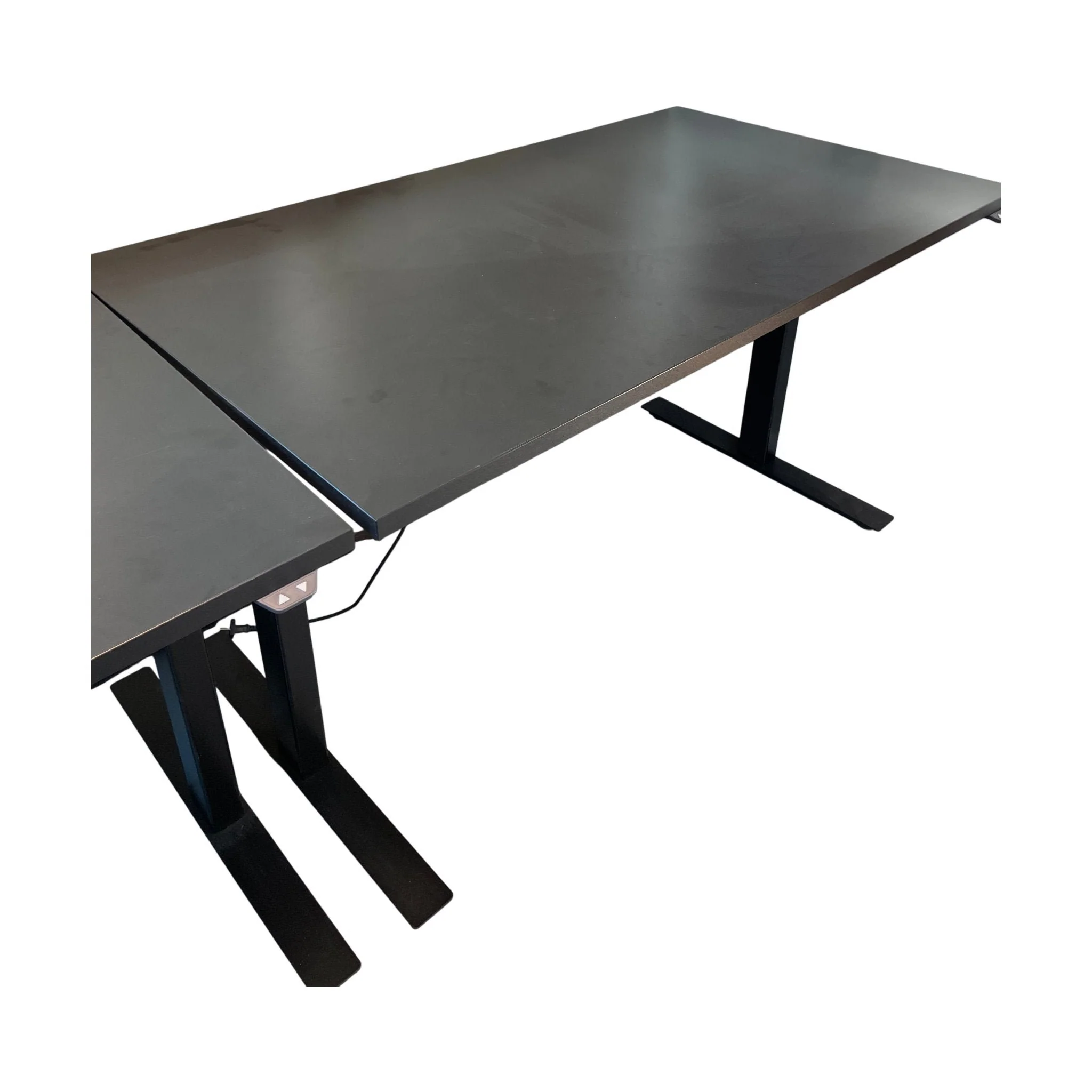 Elektrisk hev/senk skrivebord, svart MDF, 140x80 cm - Image 3