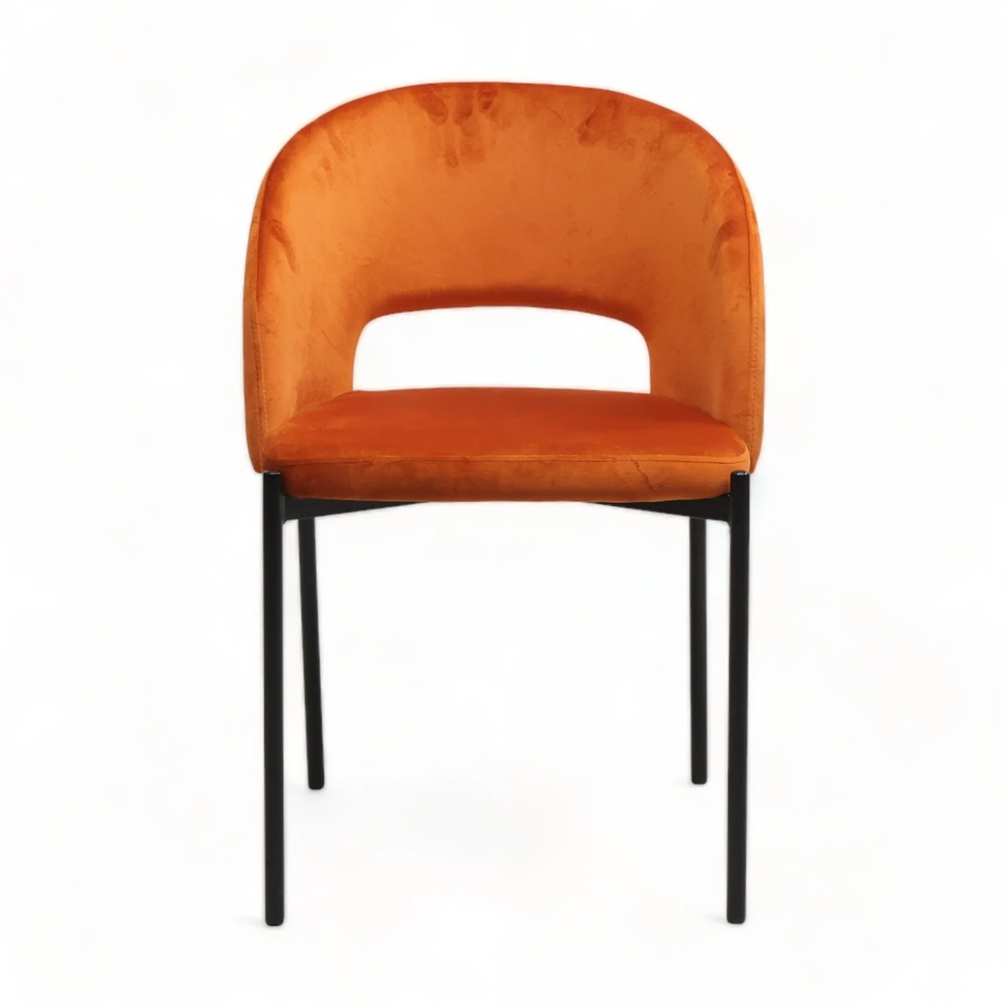 Gap spisestol fra A-Møbler, 50x54 cm, oransje velour - Image 3