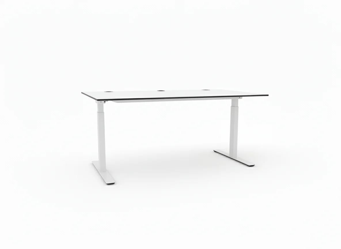 Skrivebord, hvit laminat, 140x80 cm
