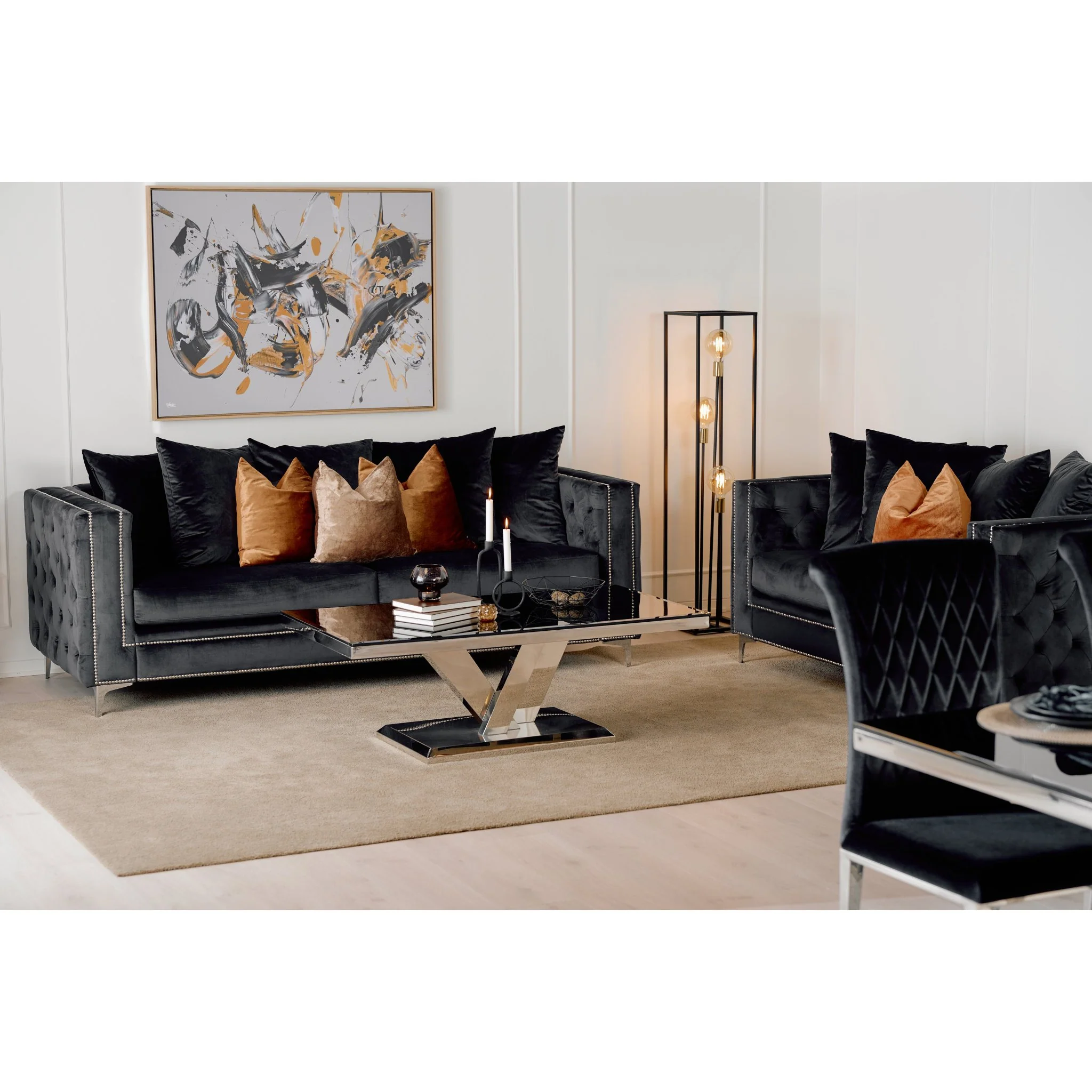 Dallas 3-seter sofa fra A-Møbler, velour - Image 5