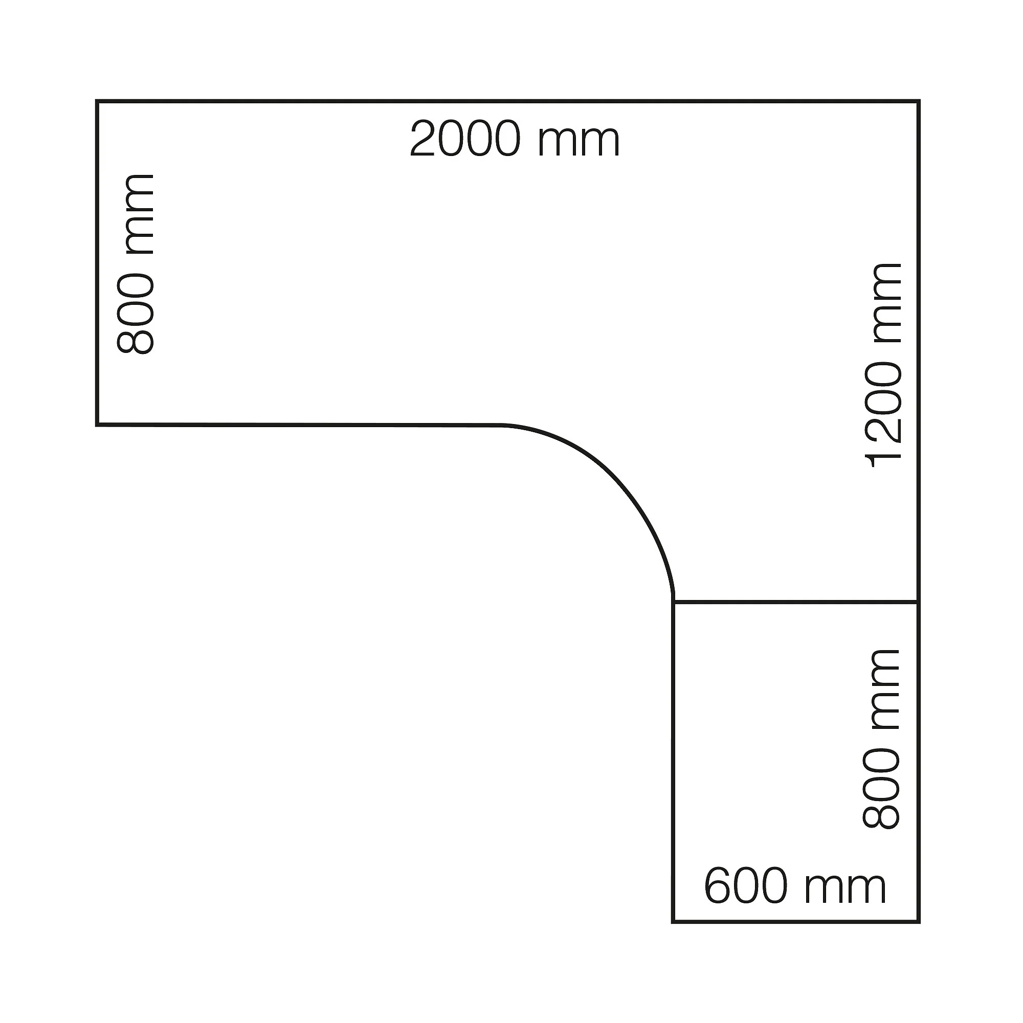 Hjørneskrivebord QBUS, T-stativ, 200x200 cm, svart - Image 3