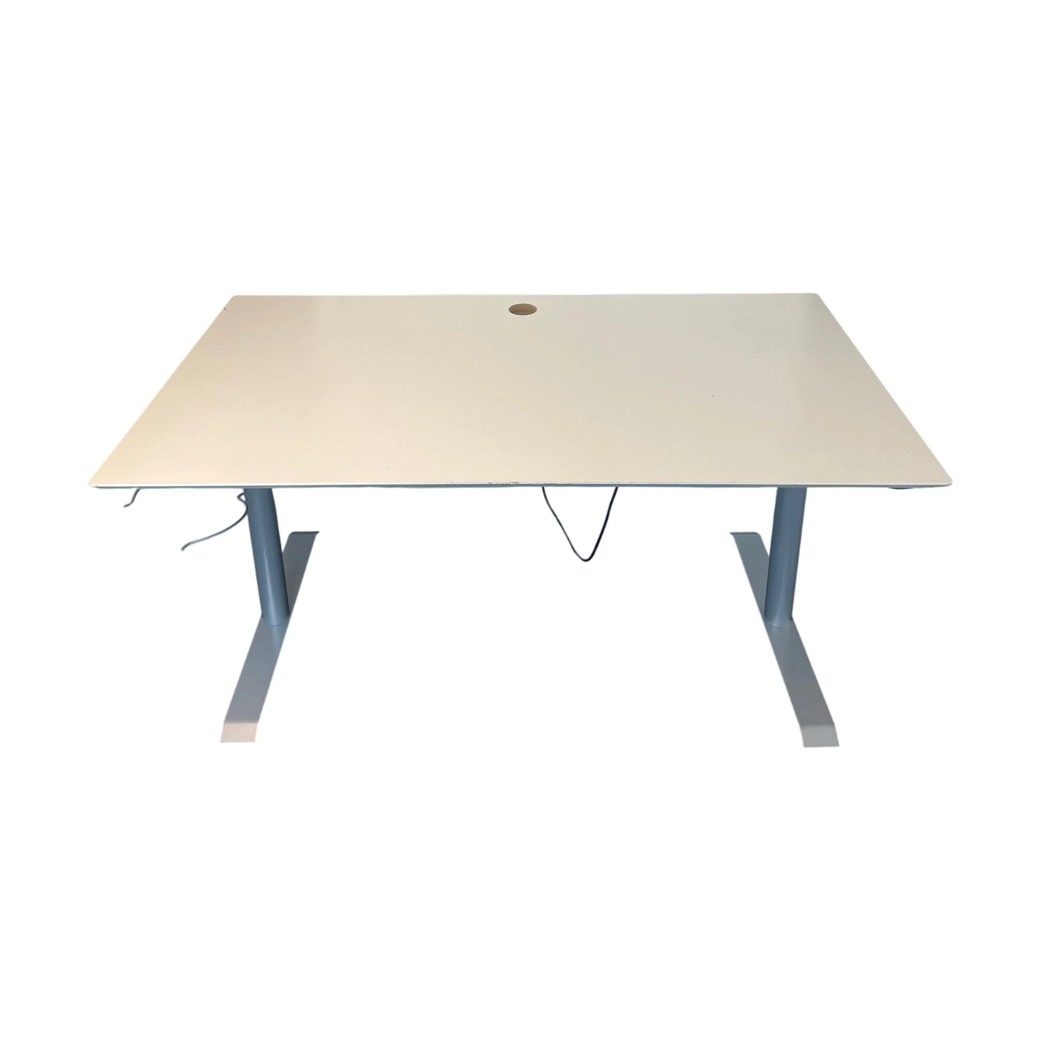 Hvit elektrisk hev/senk skrivebord, 160x90 cm - Image 2