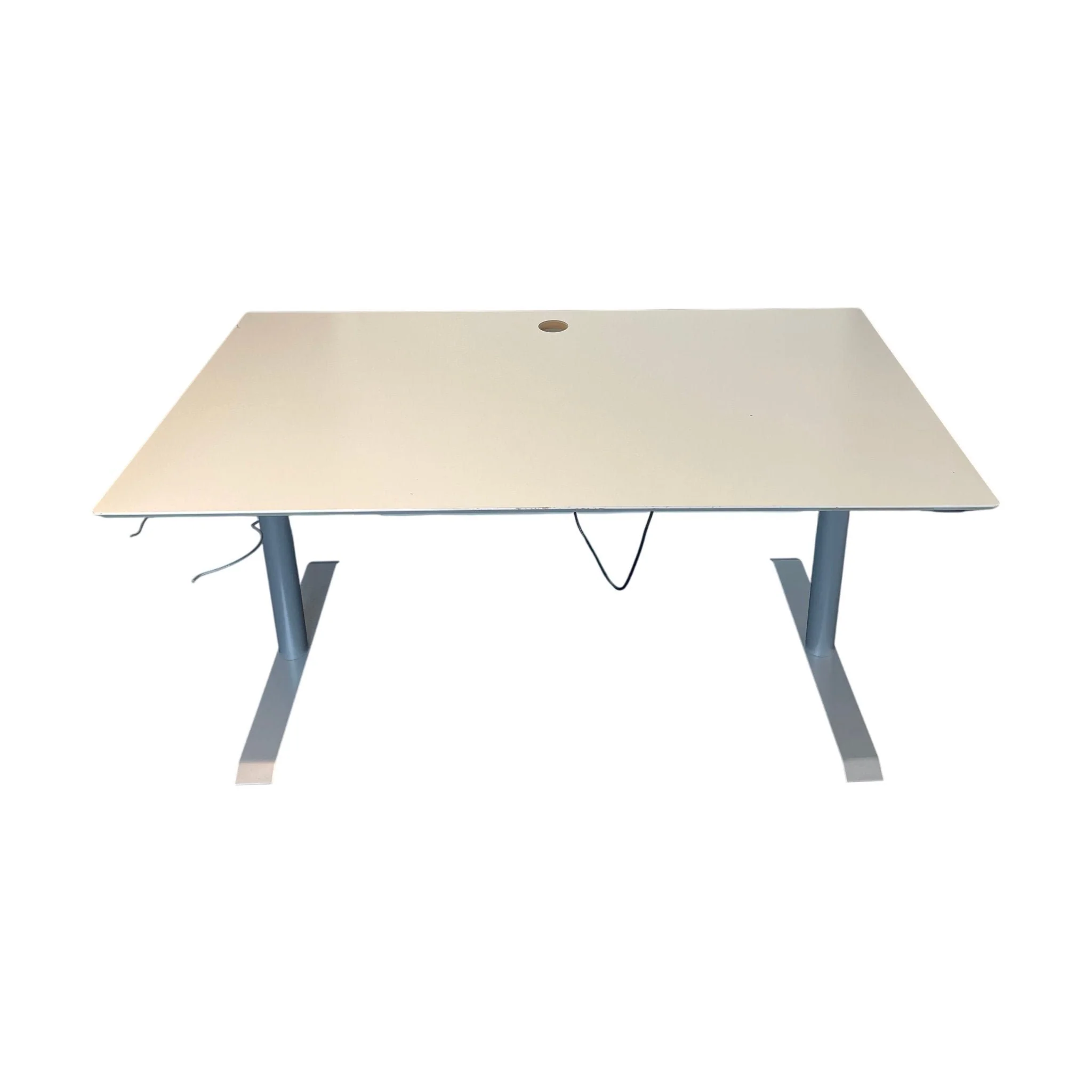 Hvit elektrisk hev/senk skrivebord, 160x90 cm - Image 3