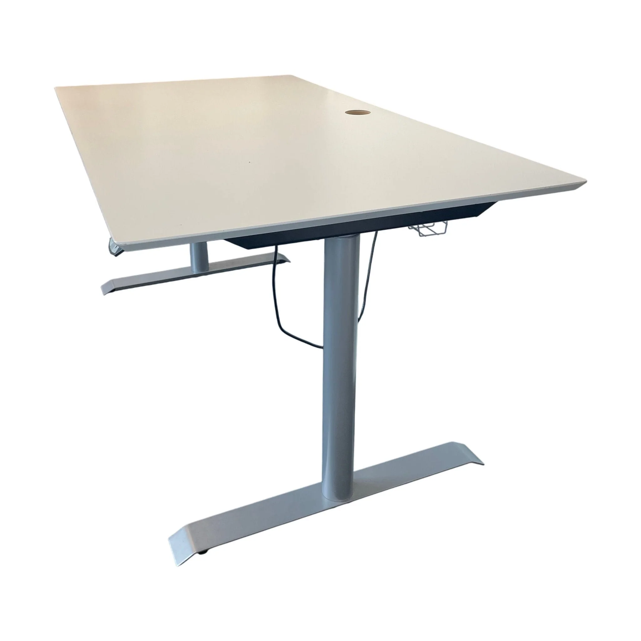 Hvit elektrisk hev/senk skrivebord, 160x90 cm - Image 4