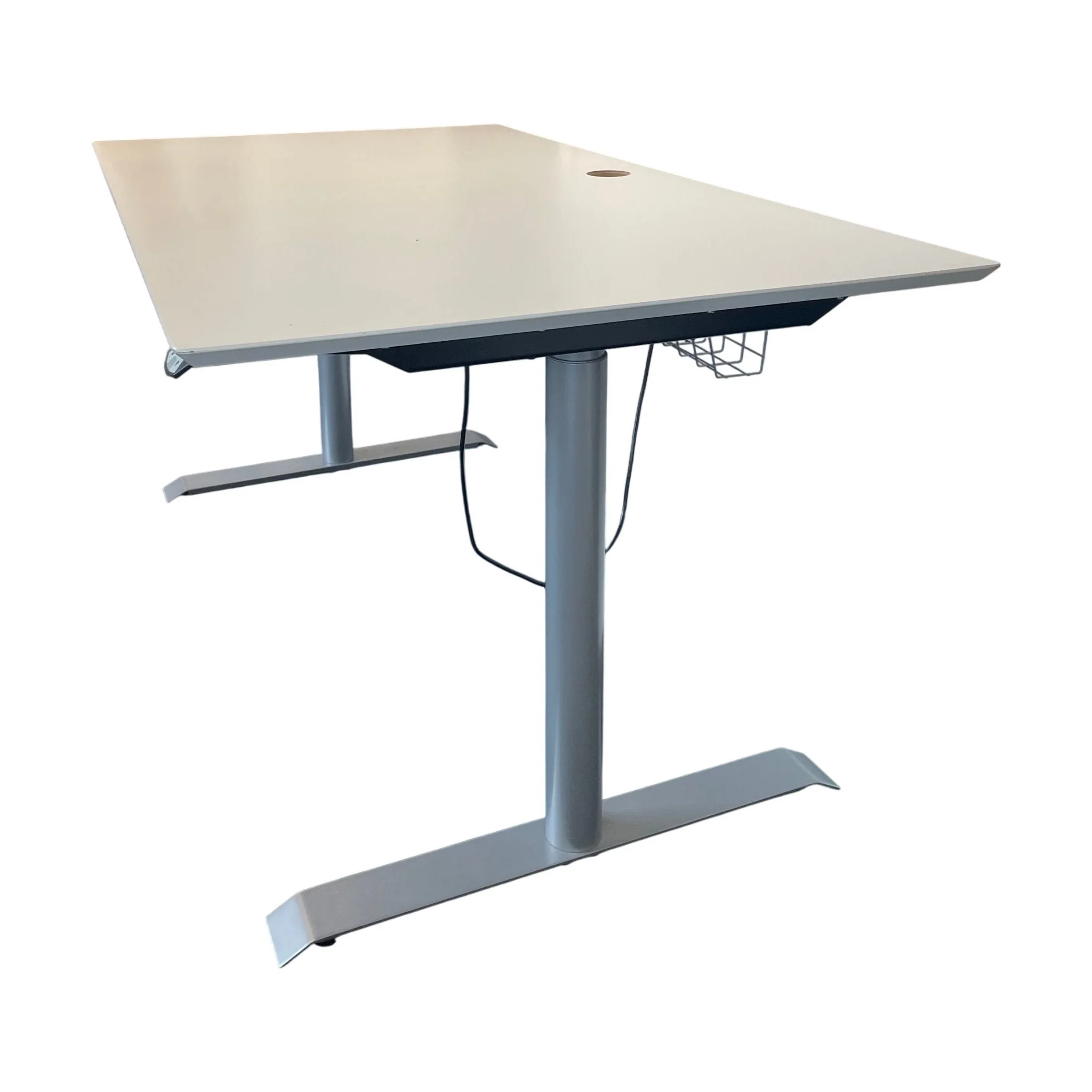 Hvit elektrisk hev/senk skrivebord, 160x90 cm - Image 5