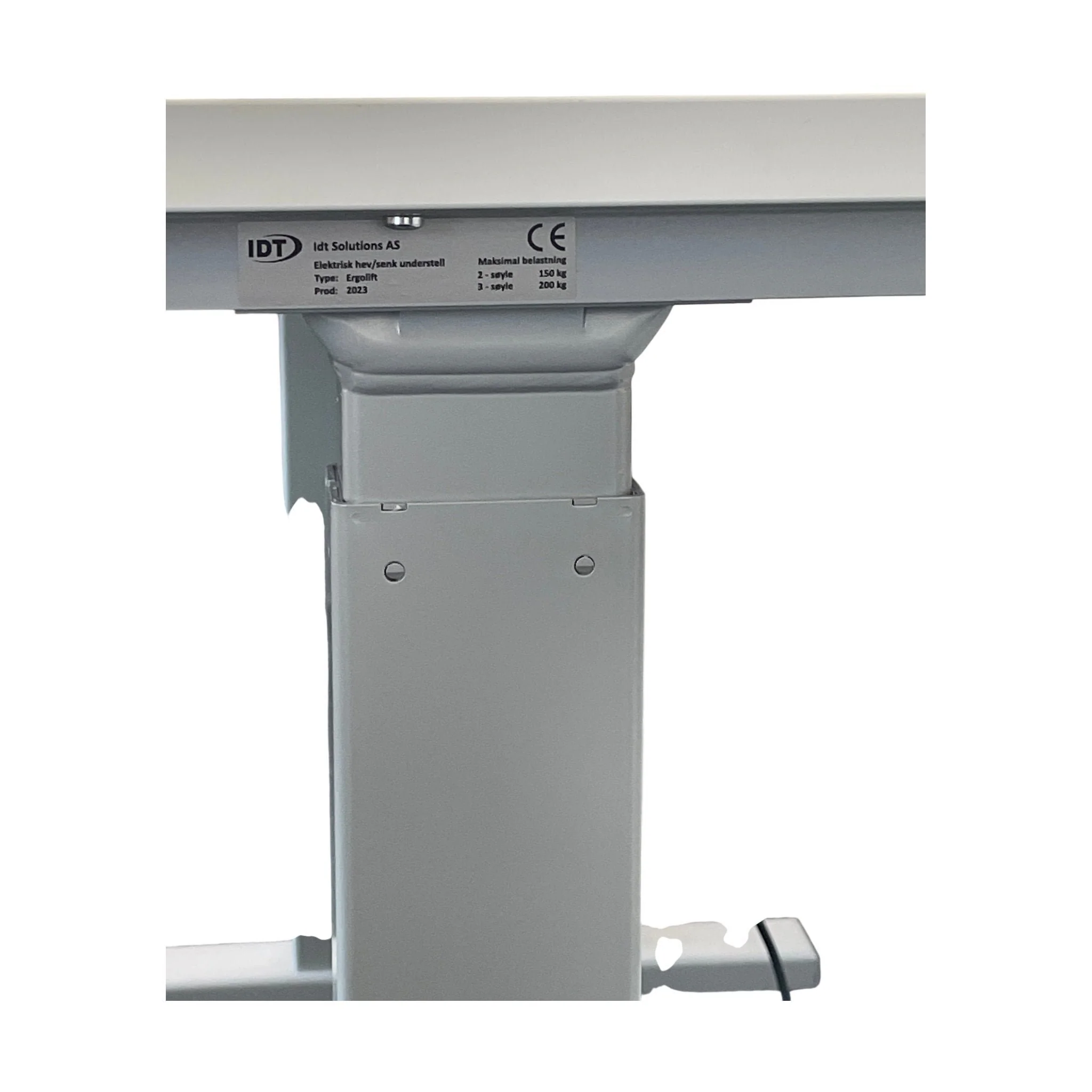Hvit elektrisk hev/senk skrivebord, laminat, 120x80 cm - Image 8