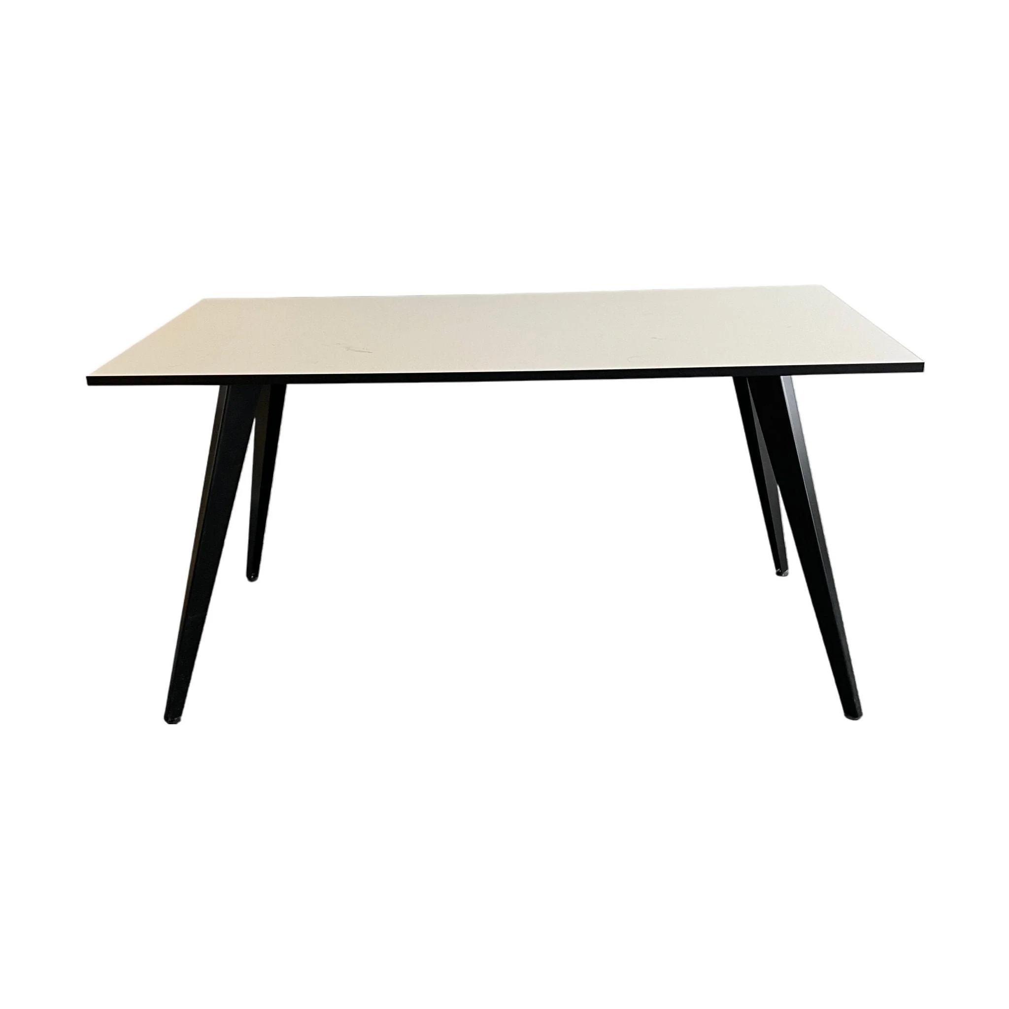 Hvitt barbord med sorte kryssbein, 180x80 cm - Image 2
