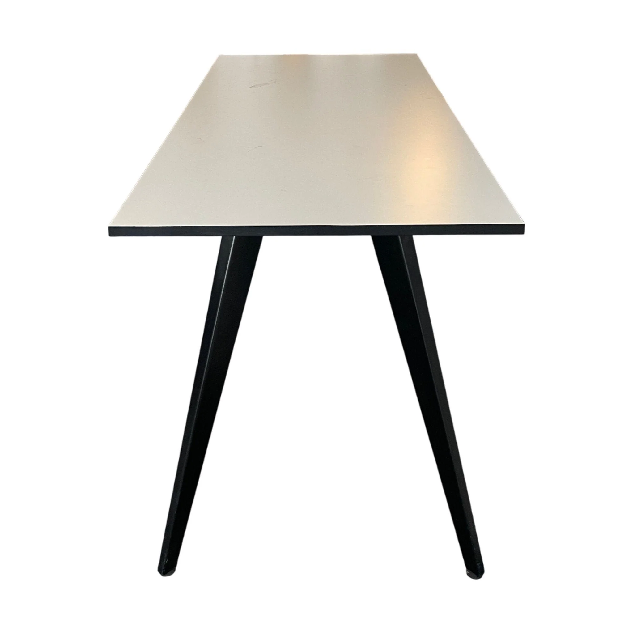 Hvitt barbord med sorte kryssbein, 180x80 cm - Image 3