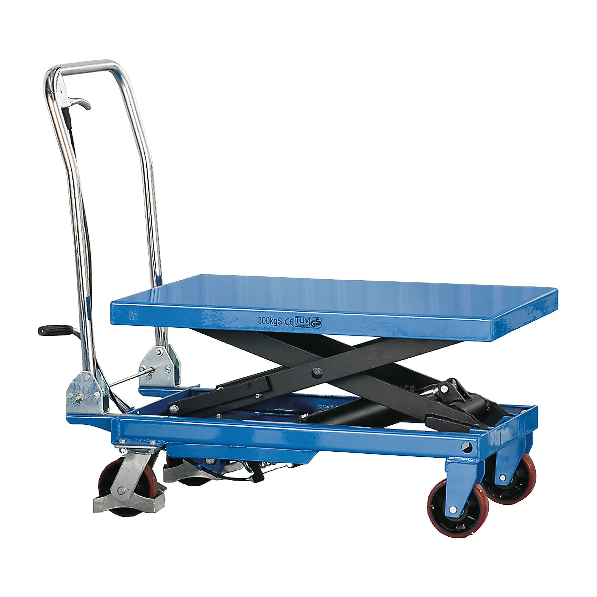 Hydraulisk lÞftevogn ACE, 500 kg, L1600 B810 mm, blÄ