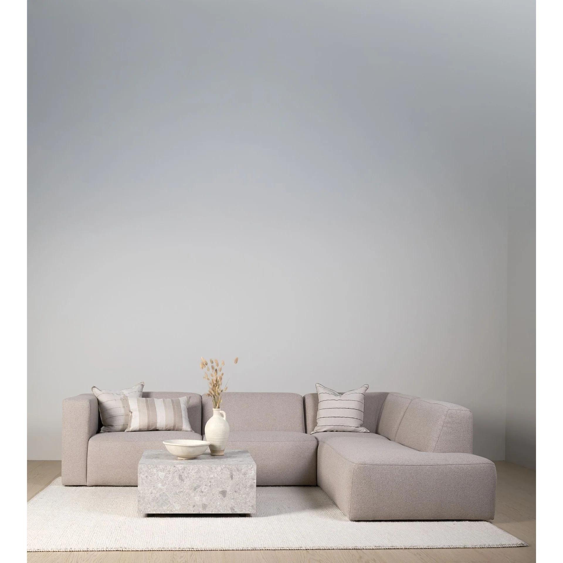 Juno Modulsofa åpen ende høyre beige 2-seter sofa fra Kid, slitesterkt tekstil - Image 4