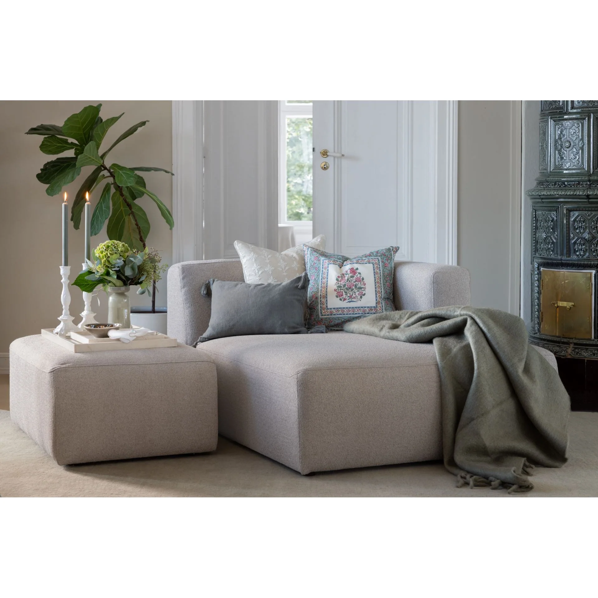 Juno Modulsofa sjeselong venstre beige - 114x154x73 cm fra Kid - Image 5