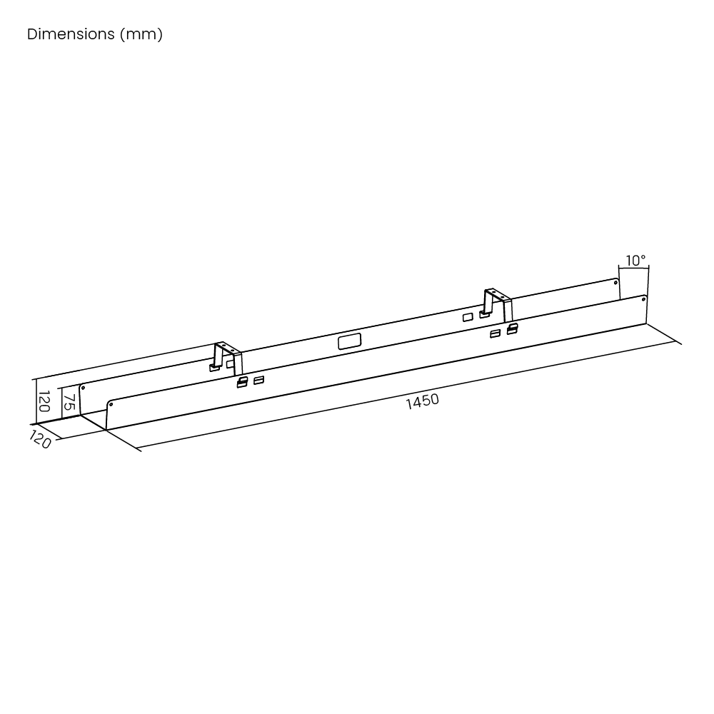 Kabelkanal Vippbar, 105cm - grå