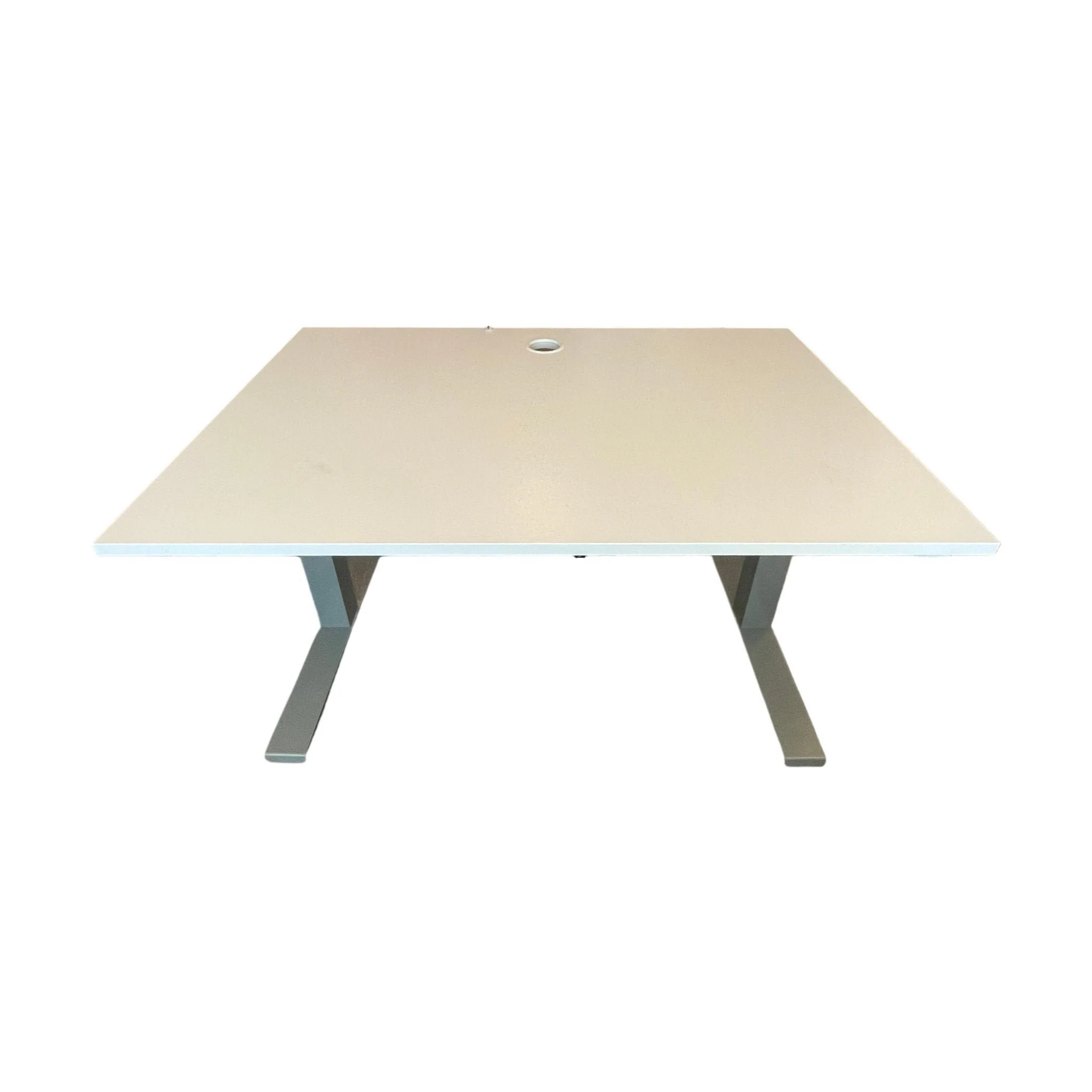 Kinnarps elektrisk hev/senk skrivebord, hvit laminat, 120x80 cm
