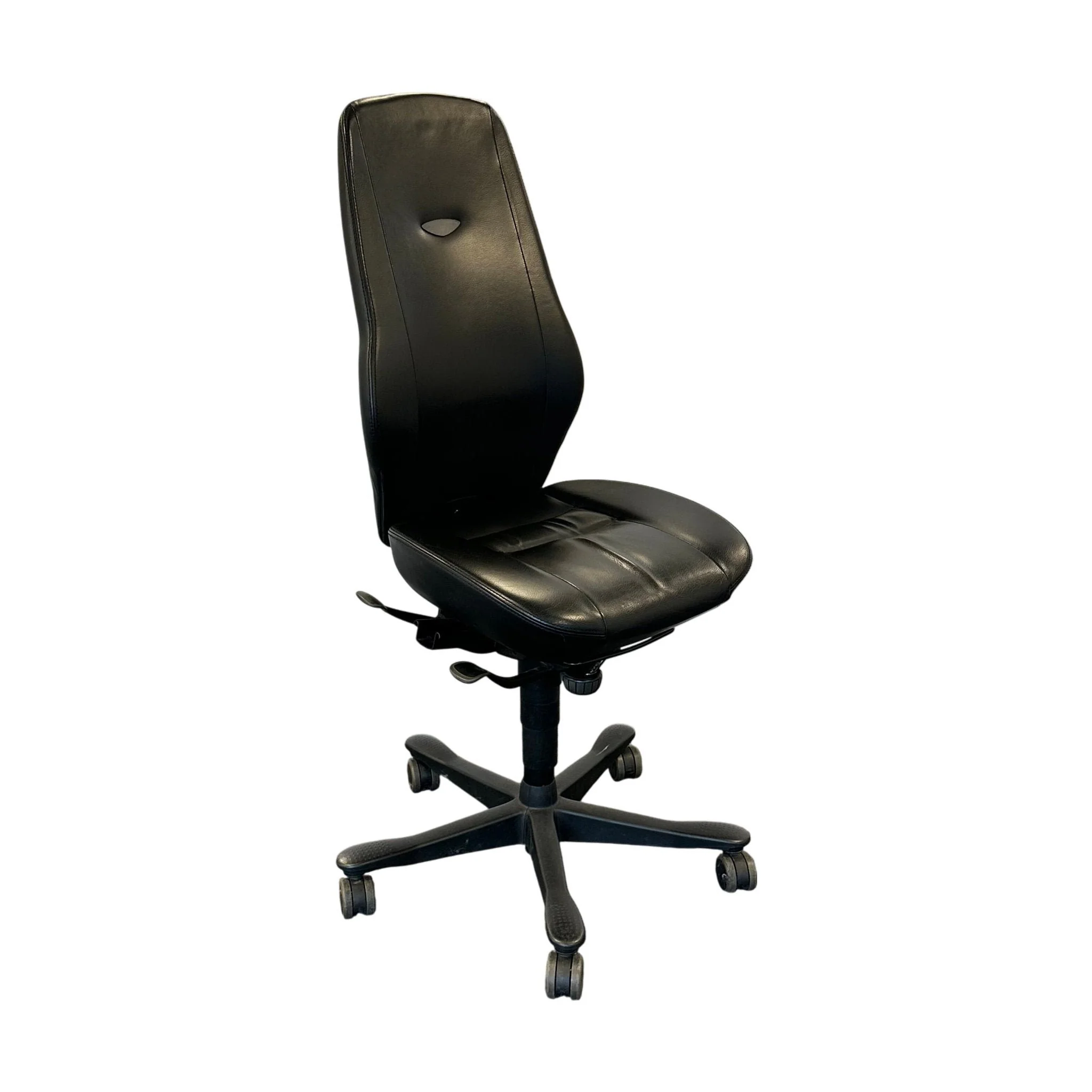 Kinnarps Synchrone 8000 kontorstol, sort skinn - Image 3