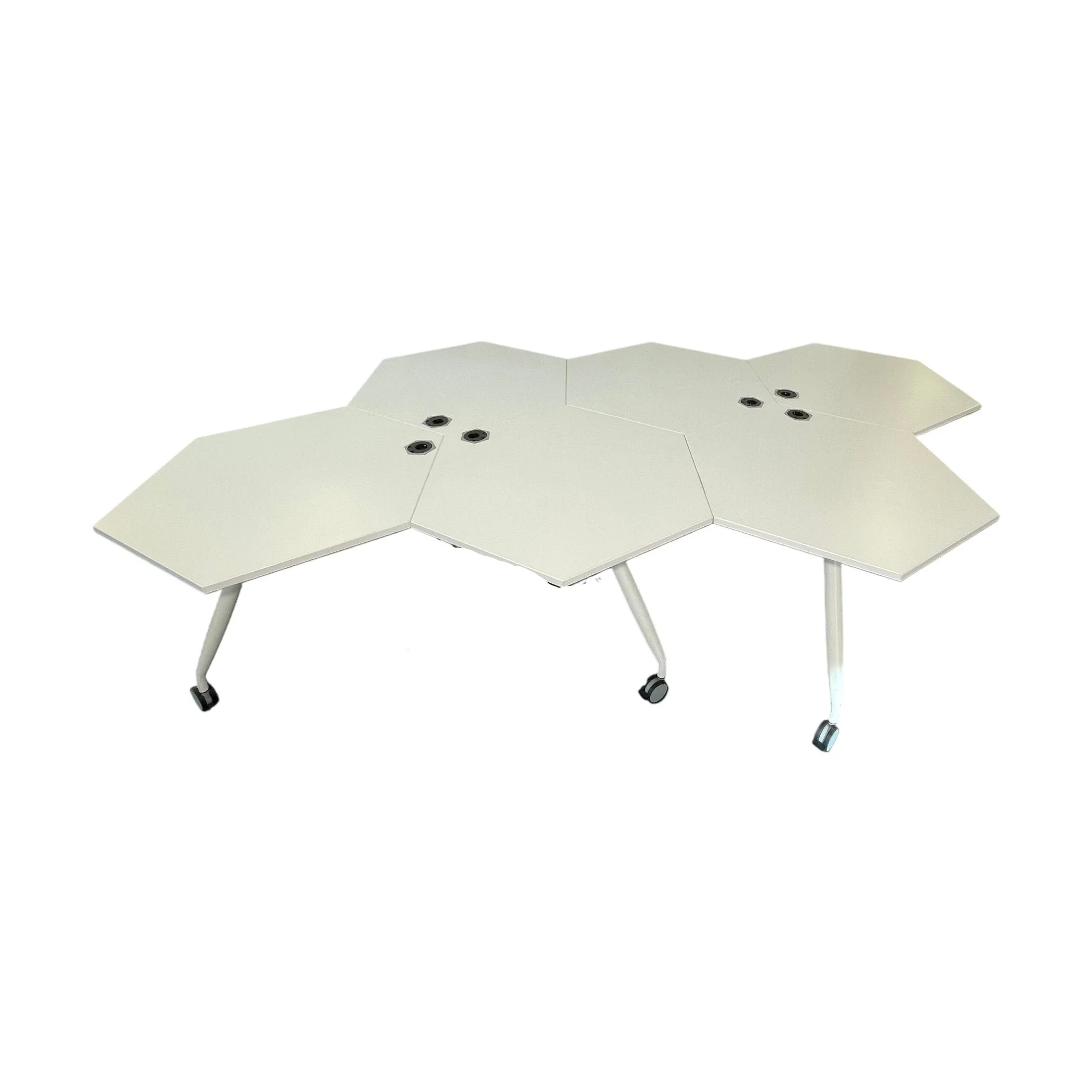 Kinnarps Trixagon skolebord / møtebord, hvit laminat, 164x164 cm - Image 5