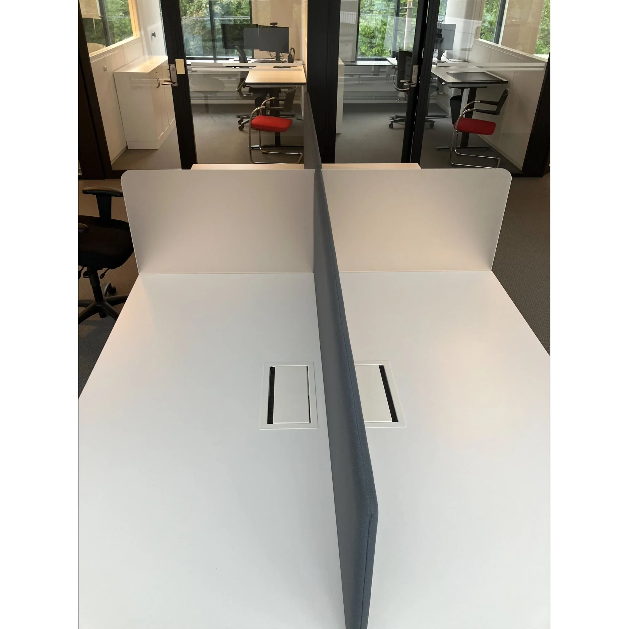 Komplett kontormodul med absorbent, skillevegg i frostet plexi - Image 2