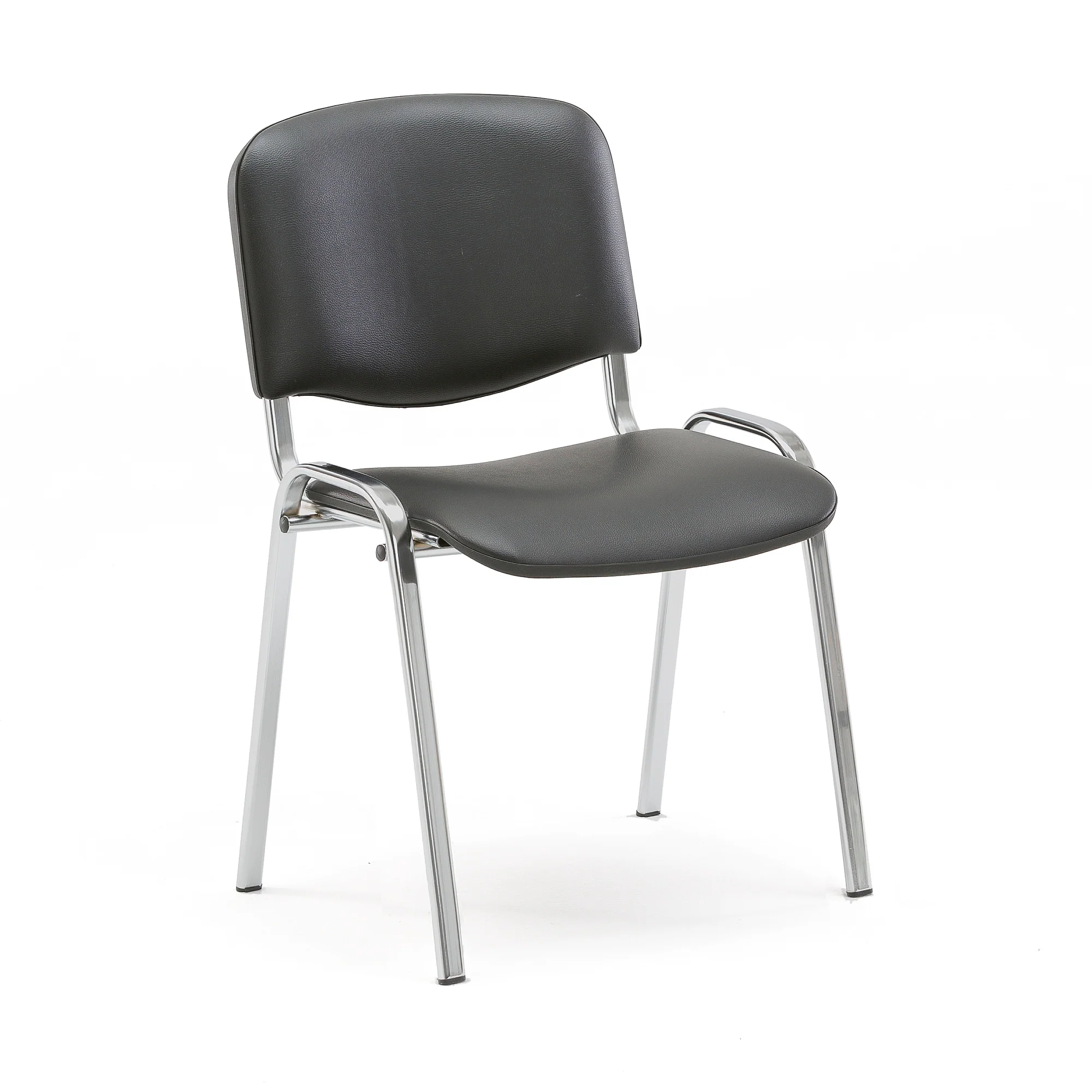 Konferansestol NELSON, 4-pk., kunstskinn, svart/krom - Image 2