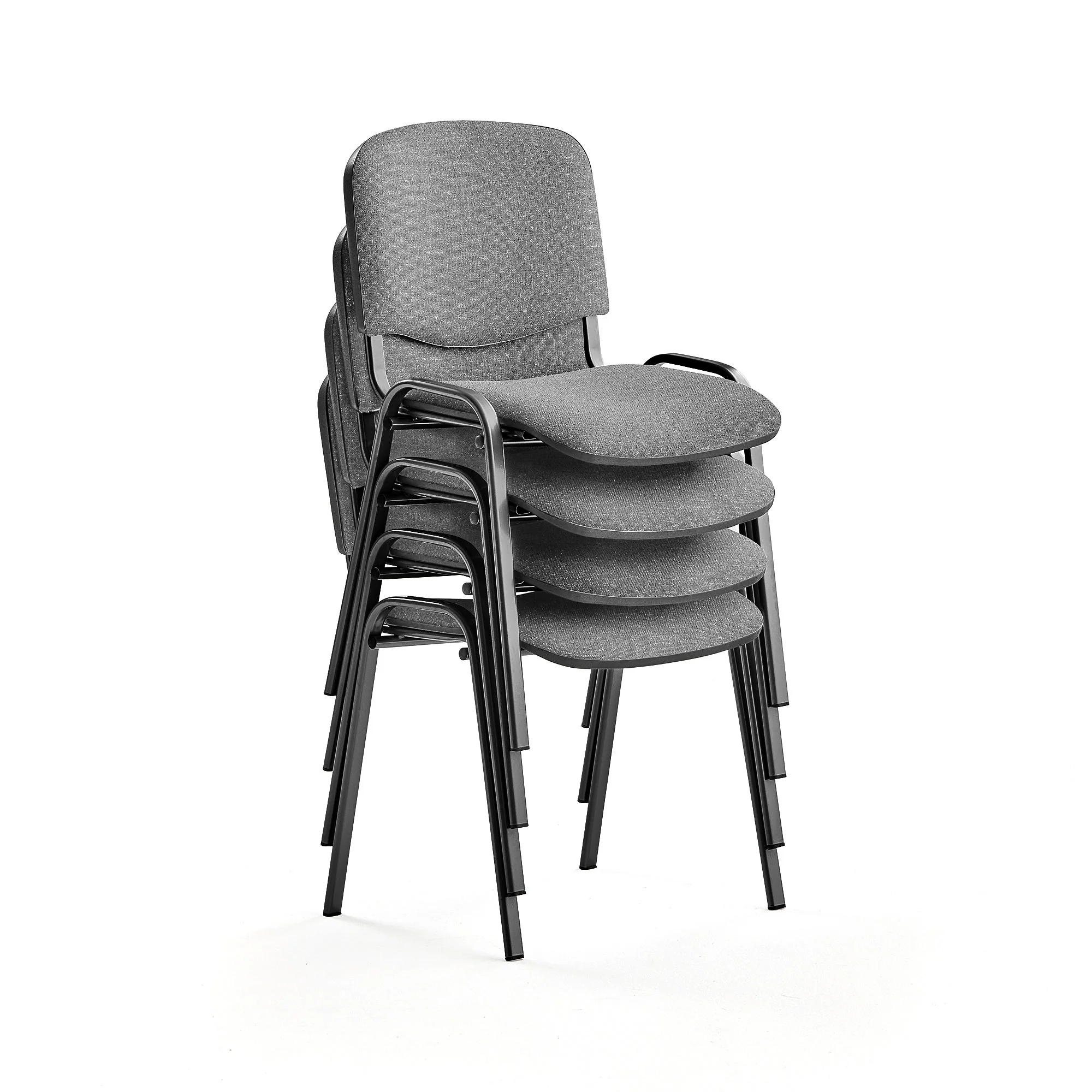 Konferansestol NELSON, 4-pk., lys grÄ/svart