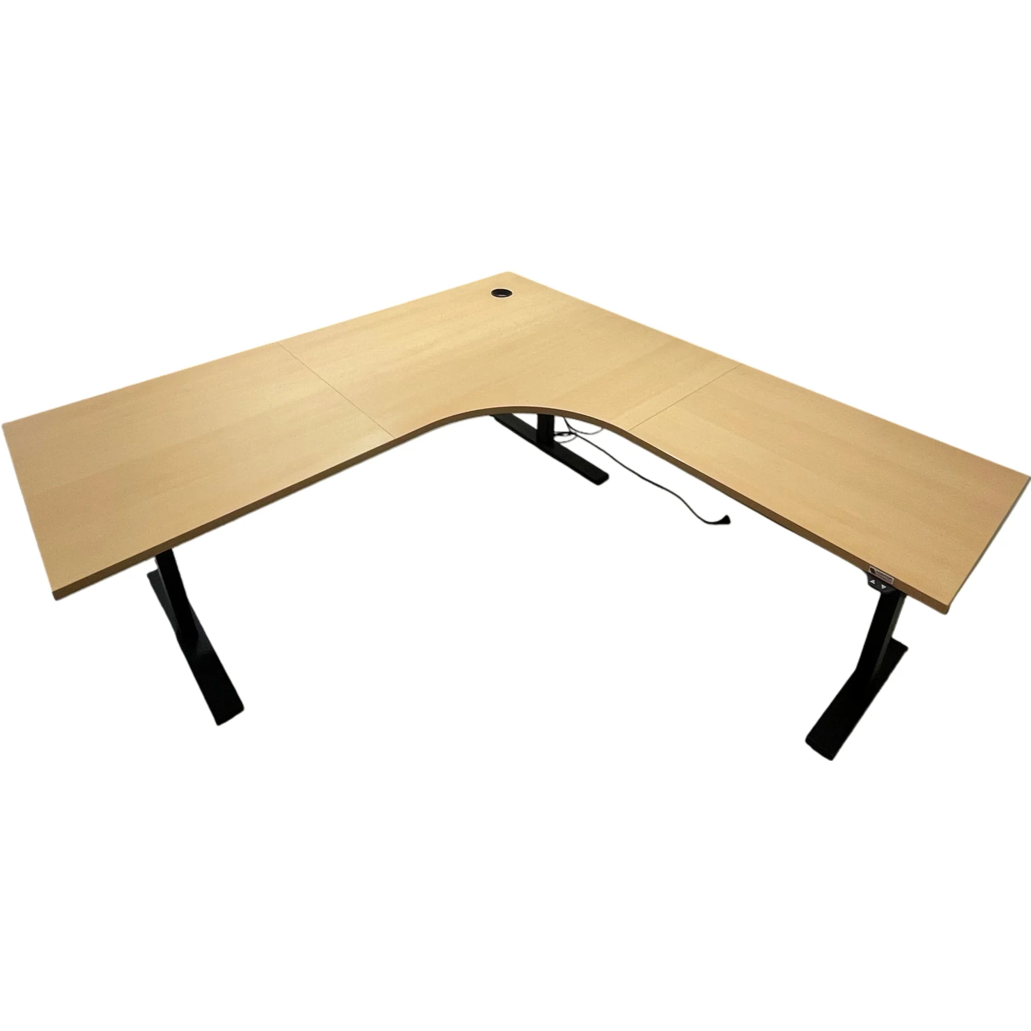Kontor Konsult elektrisk hev/senk skrivebord, trefarget, 200x190 cm