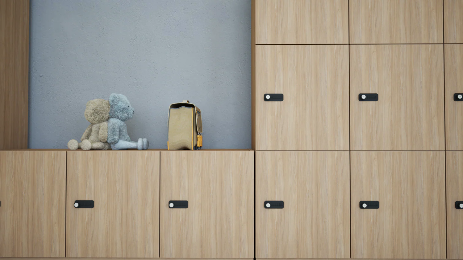 Locker med 6 rom, Eik laminat
