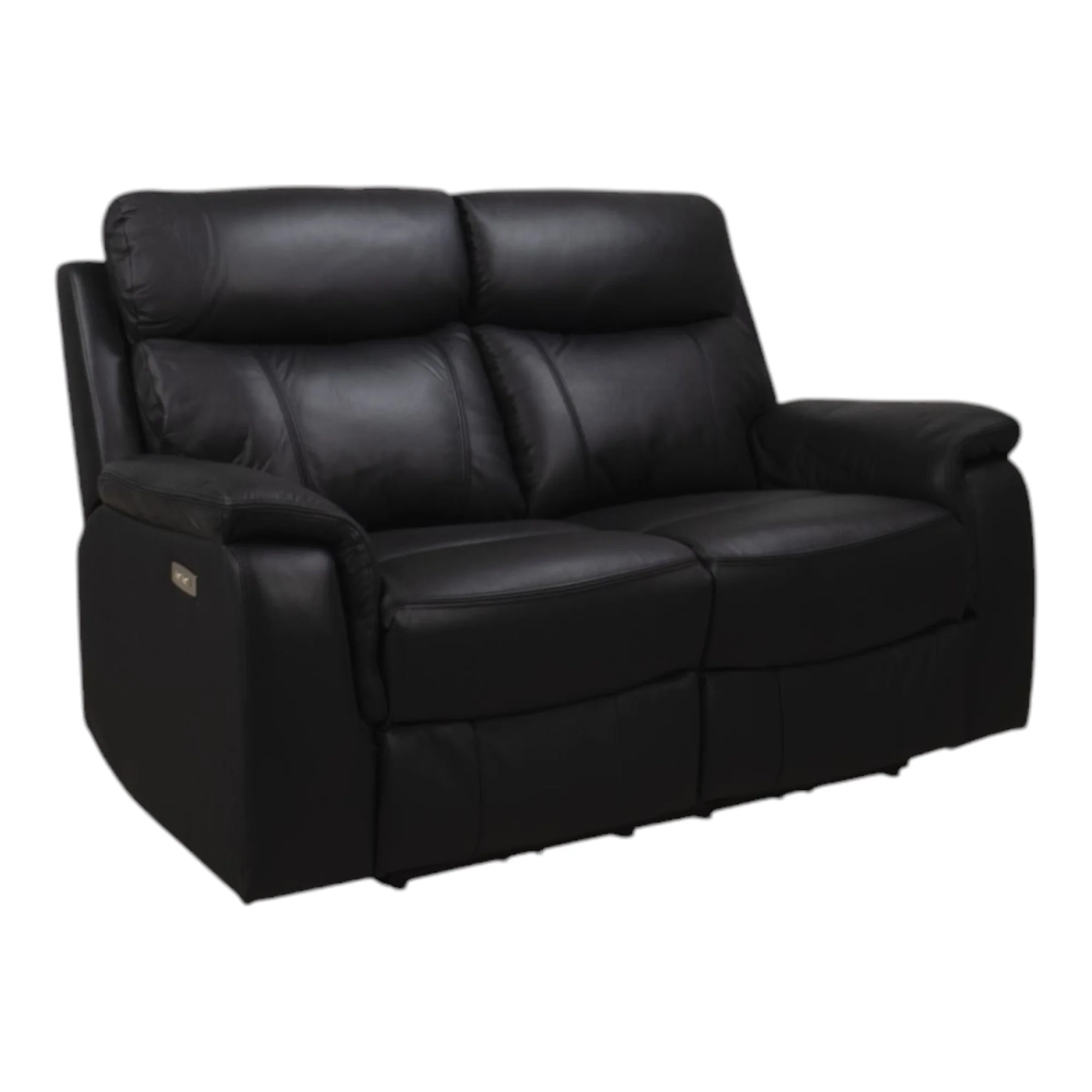 Mayfield 2-seter sofa, sort hud/PVC, elektrisk recliner-funksjon