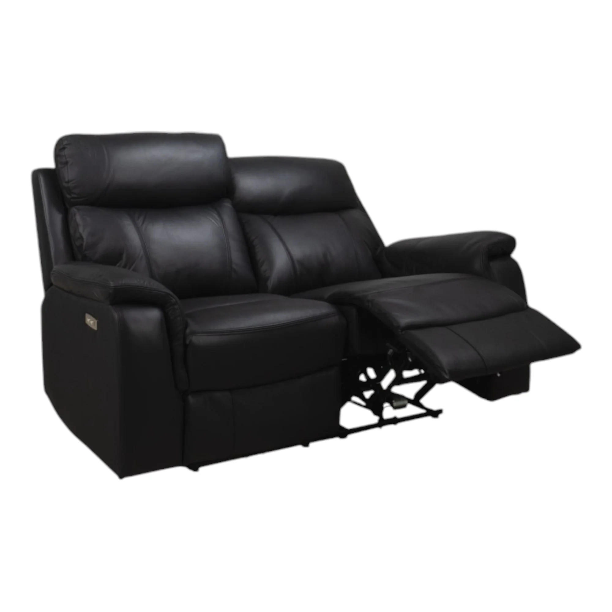 Mayfield 2-seter sofa, sort hud/PVC, elektrisk recliner-funksjon - Image 3