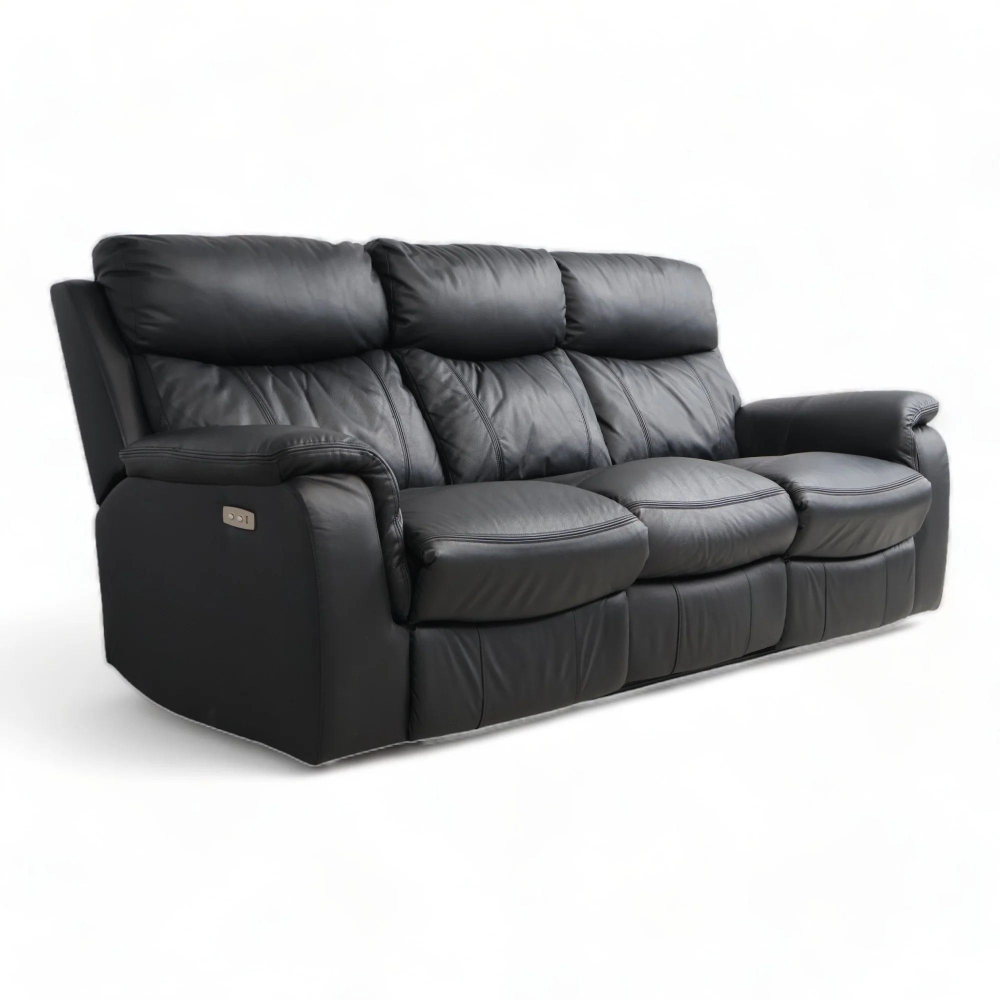 Mayfield 3-seter sofa, sort hud/PVC