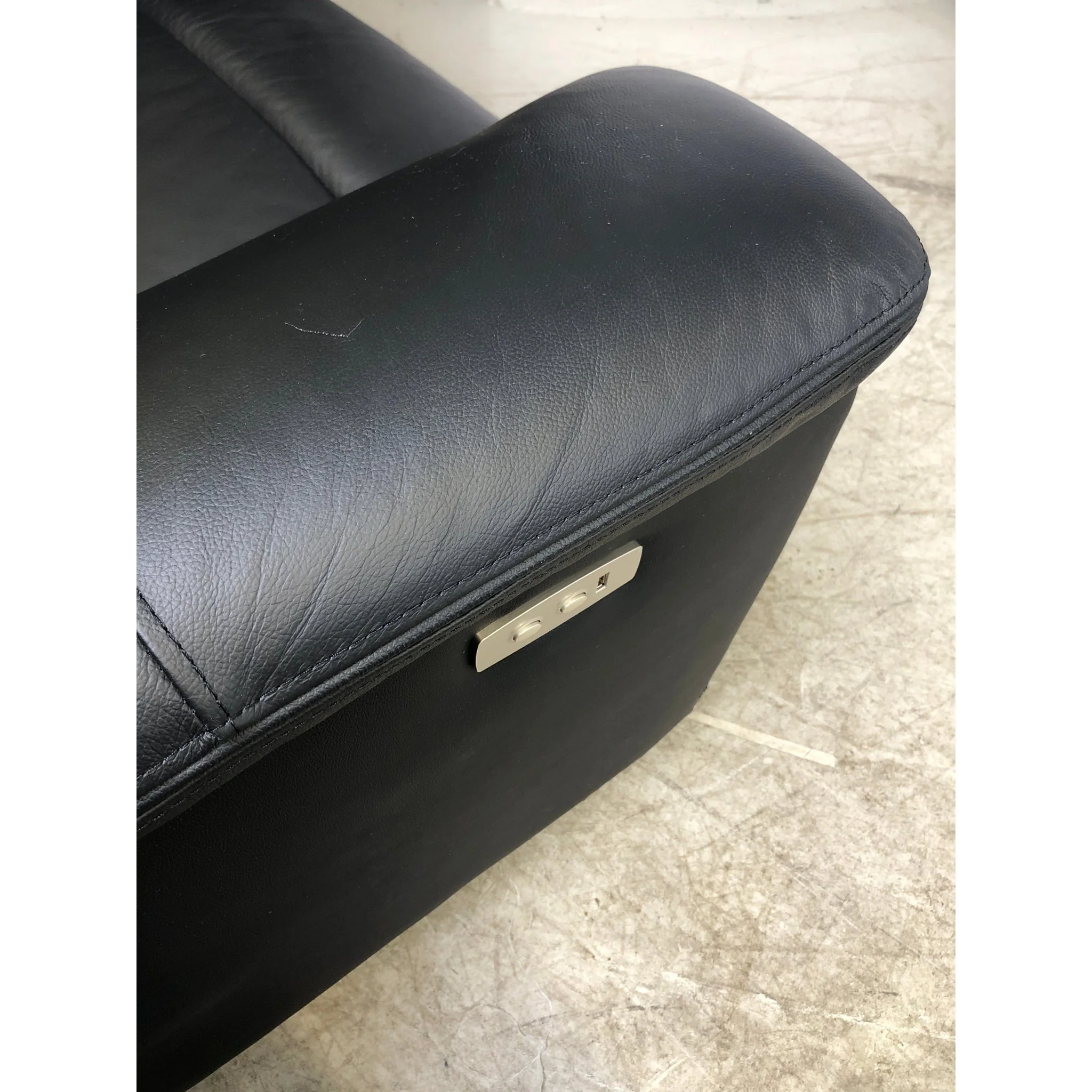 Mayfield 3-seter sofa, sort hud/PVC - Image 6