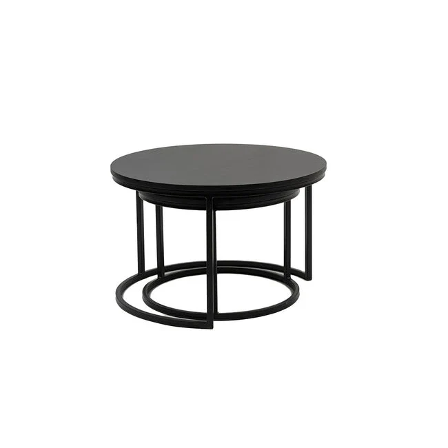 Metro Sofabord fra A-Møbler, Ø:75 cm, Sort Eikefinér - Image 2