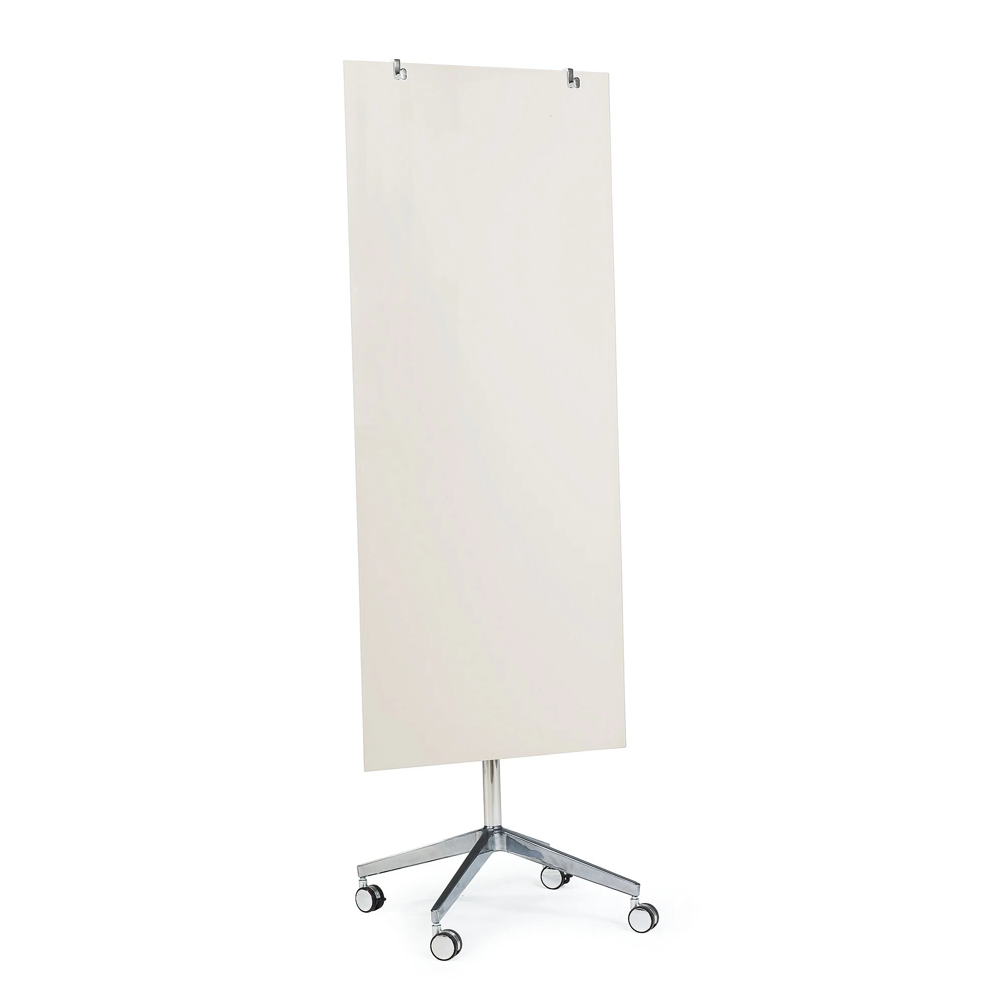 Mobil magnettavle STELLA i glass, H1575 B650 mm, lys grå
