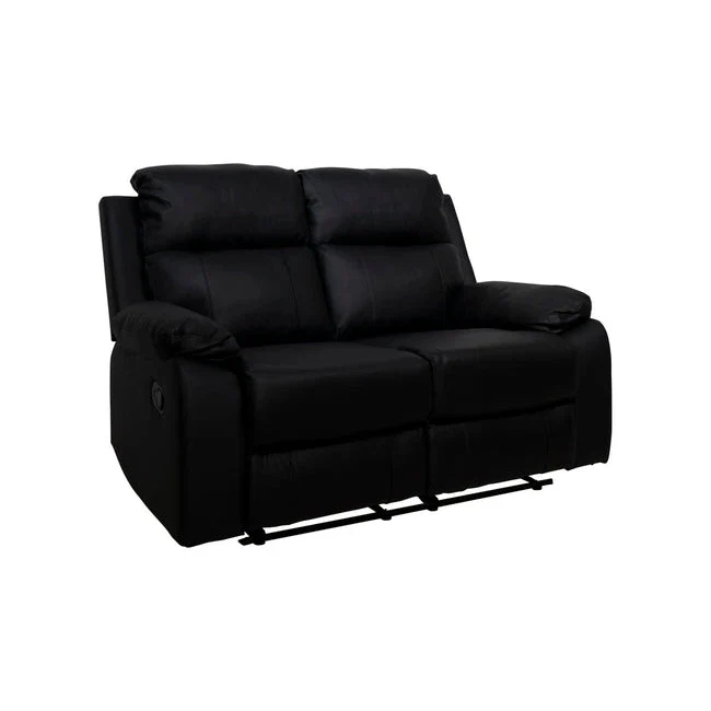 Mora 2-seter sofa, sort hud/PU, recliner-funksjon