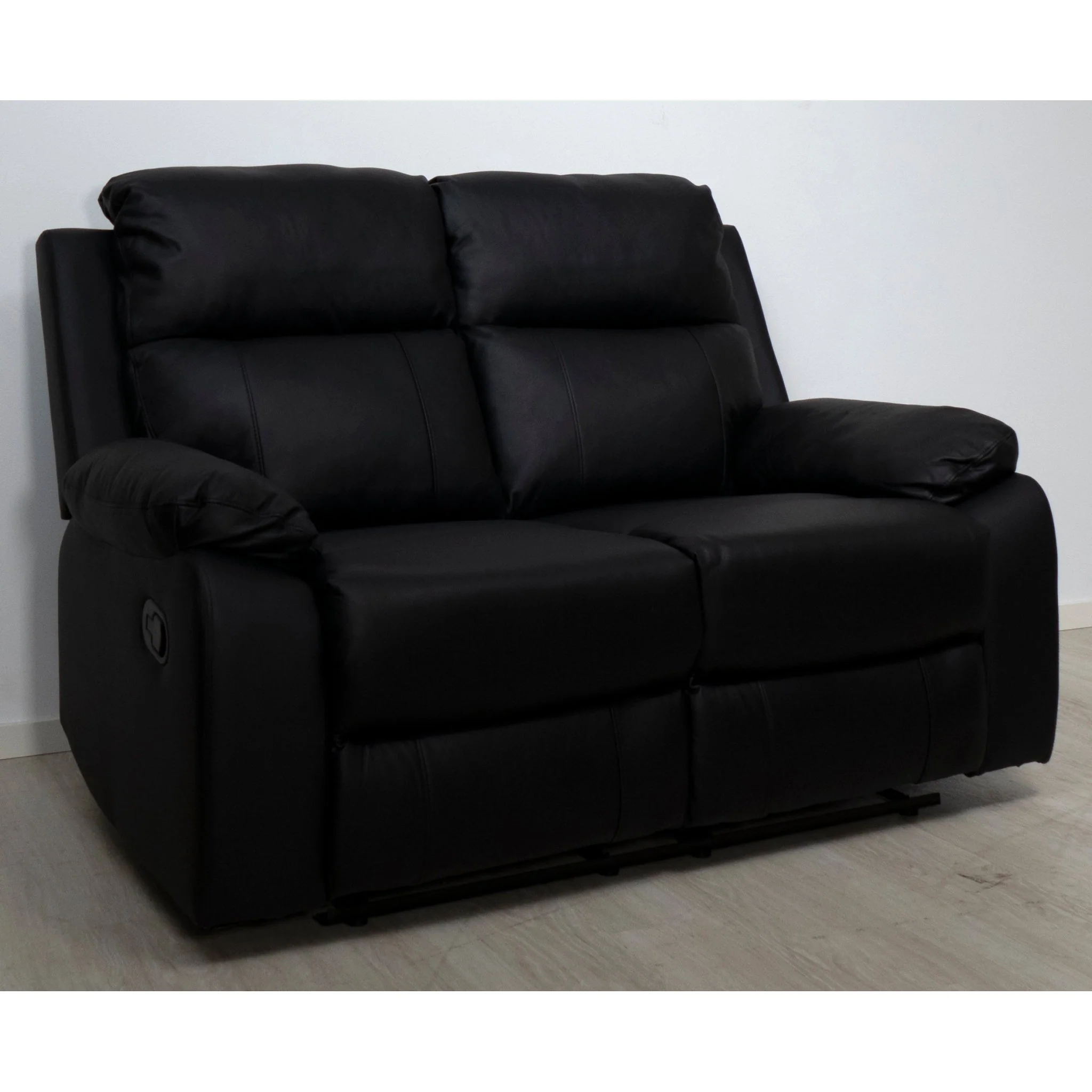 Mora 2-seter sofa, sort hud/PU, recliner-funksjon - Image 3